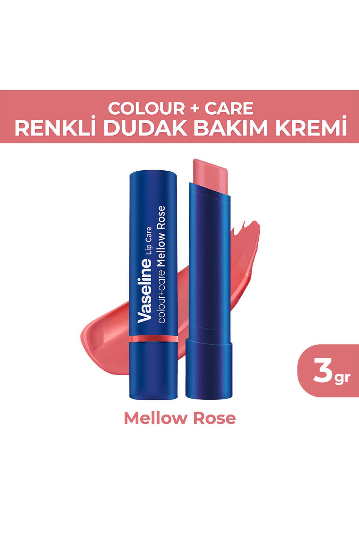 کرم مراقبت لب رنگی Vaseline Colour Care گل رز ملایم 3 gr کرم مراقبت لب رنگی Vaseline Colour Care گل رز ملایم 3 gr