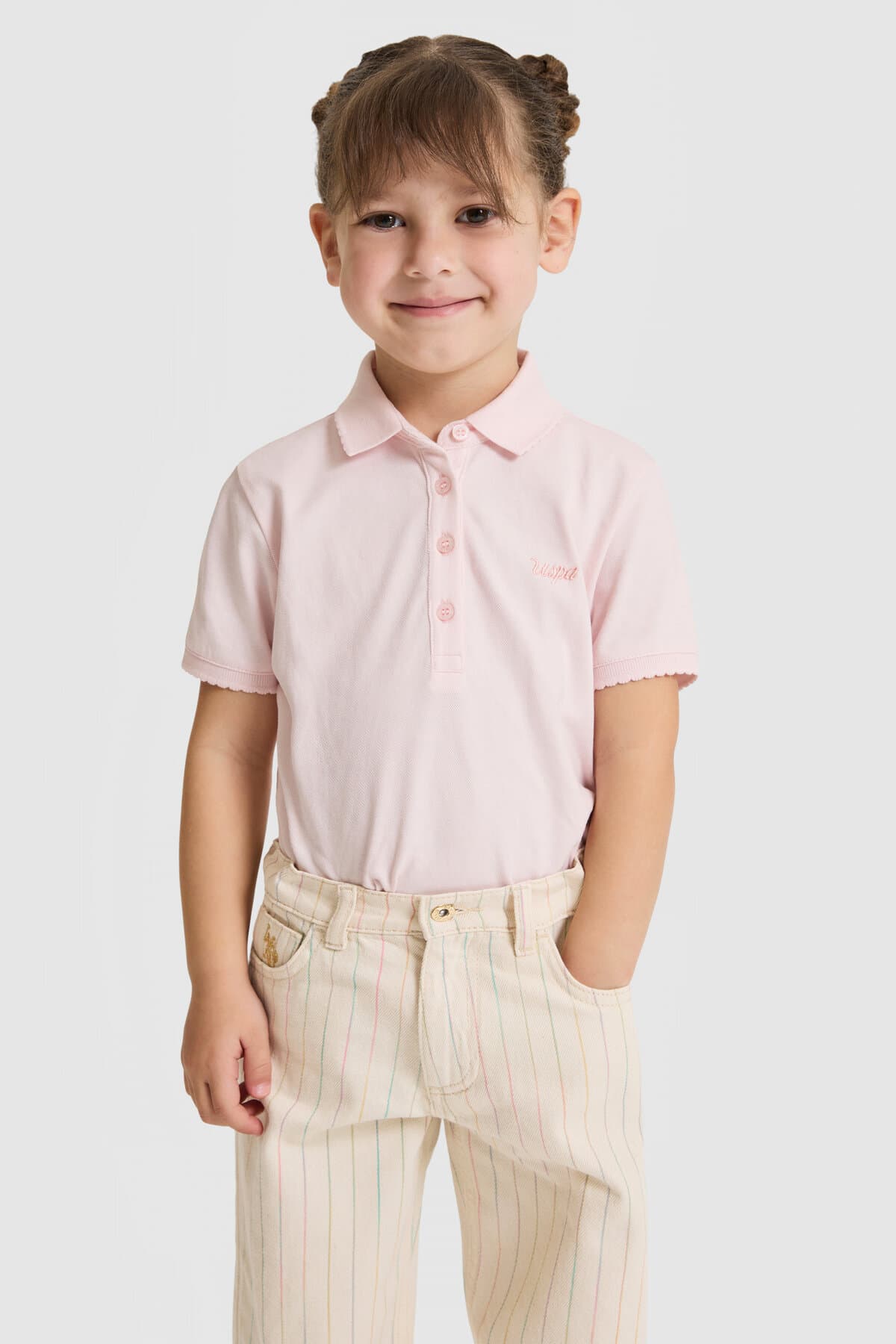 تیشرت دخترانه یقهپولو U.S. Polo Assn. بیسیک صورتی روشن مدل 50328218-VR078 تیشرت دخترانه یقهپولو U.S. Polo Assn. بیسیک صورتی روشن مدل 50328218-VR078