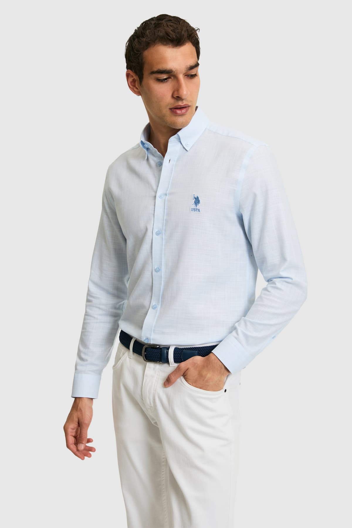 پیراهن مردانه U.S. Polo Assn. آستینبلند آبی روشن مدل 50324718-VR003 پیراهن مردانه U.S. Polo Assn. آستینبلند آبی روشن مدل 50324718-VR003