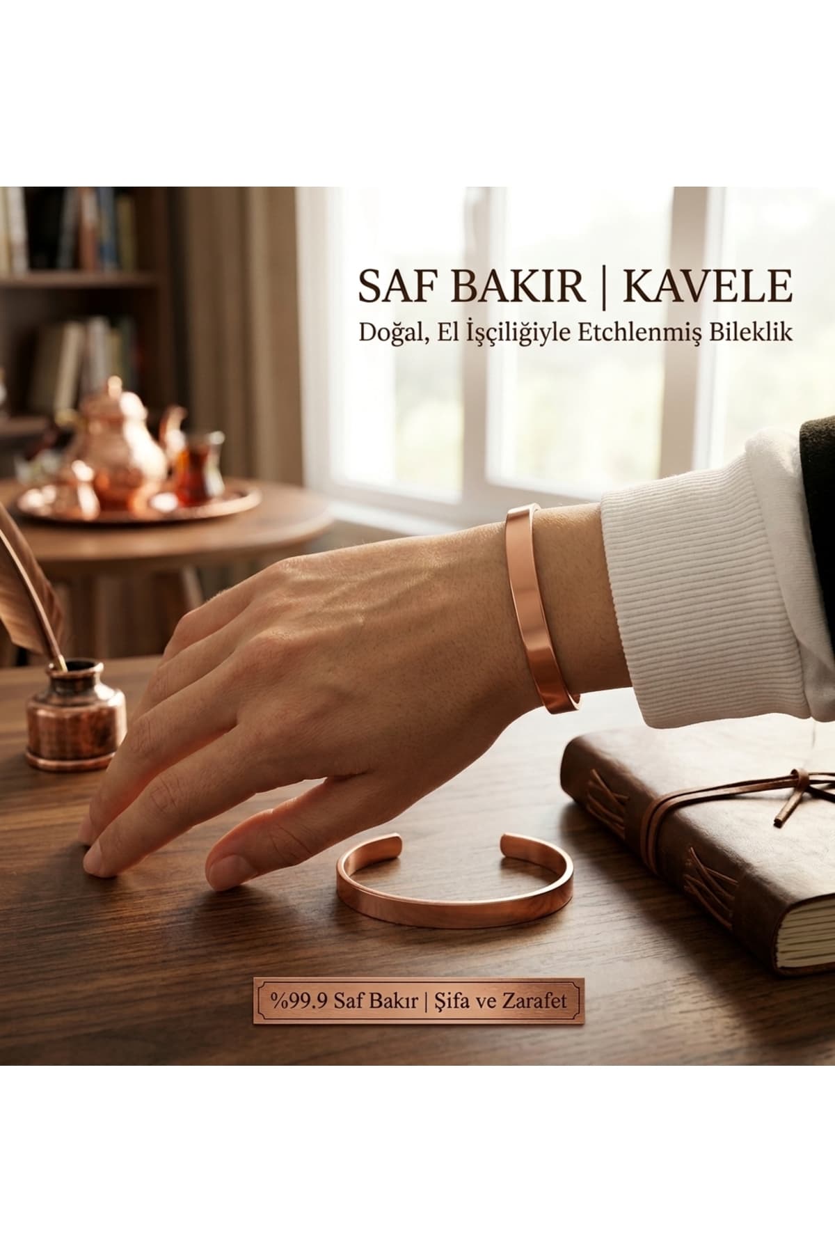 دستبند زنانه Tagu Gümüş مدل KAVELE %100 مس خالص خام نازک دستبند زنانه Tagu Gümüş مدل KAVELE %100 مس خالص خام نازک