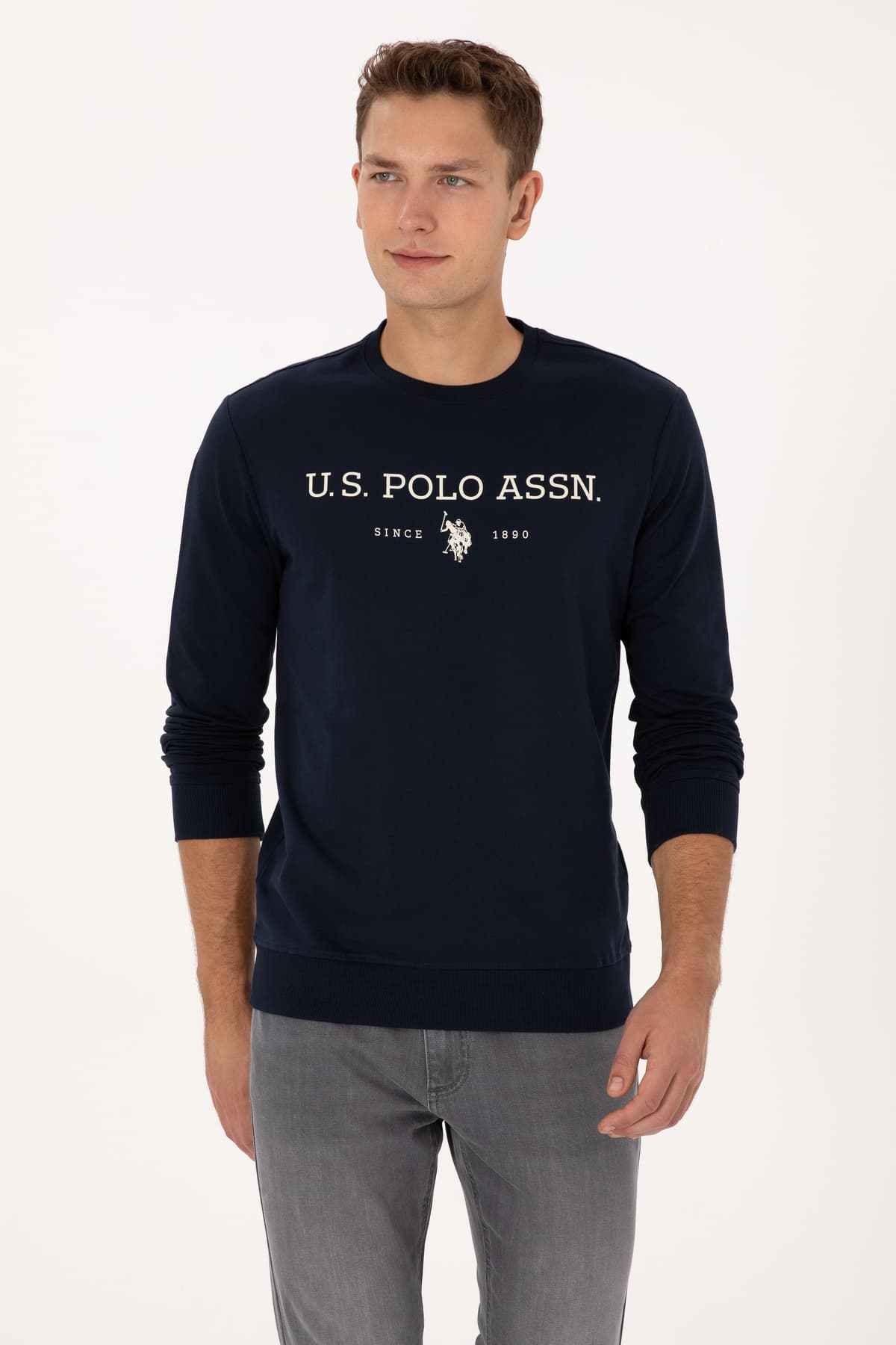 سویشرت مردانه U.S. Polo Assn. یقه گرد فیت معمولی نازک سرمهای مدل 50313743-VR033 سویشرت مردانه U.S. Polo Assn. یقه گرد فیت معمولی نازک سرمهای مدل 50313743-VR033