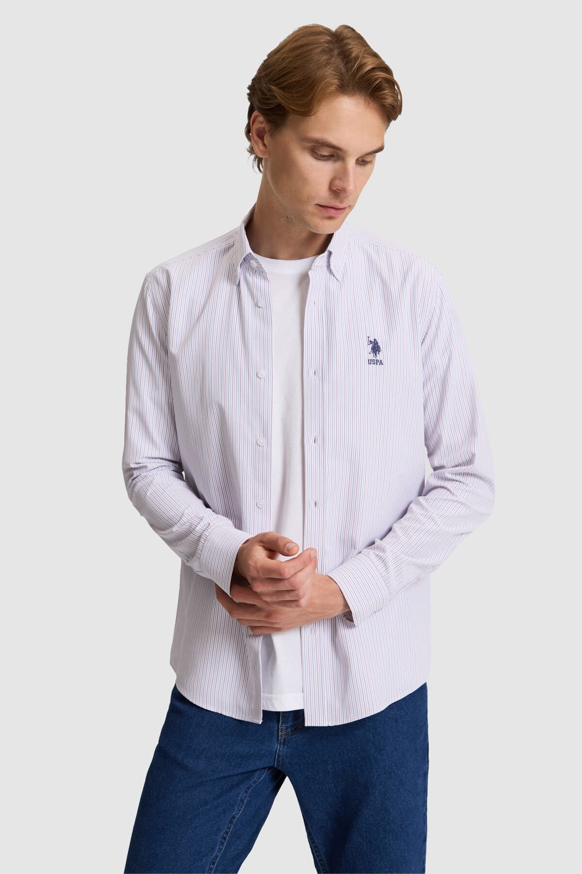 پیراهن مردانه U.S. Polo Assn. بنفش آستین بلند مدل 50324659-VR034 پیراهن مردانه U.S. Polo Assn. بنفش آستین بلند مدل 50324659-VR034