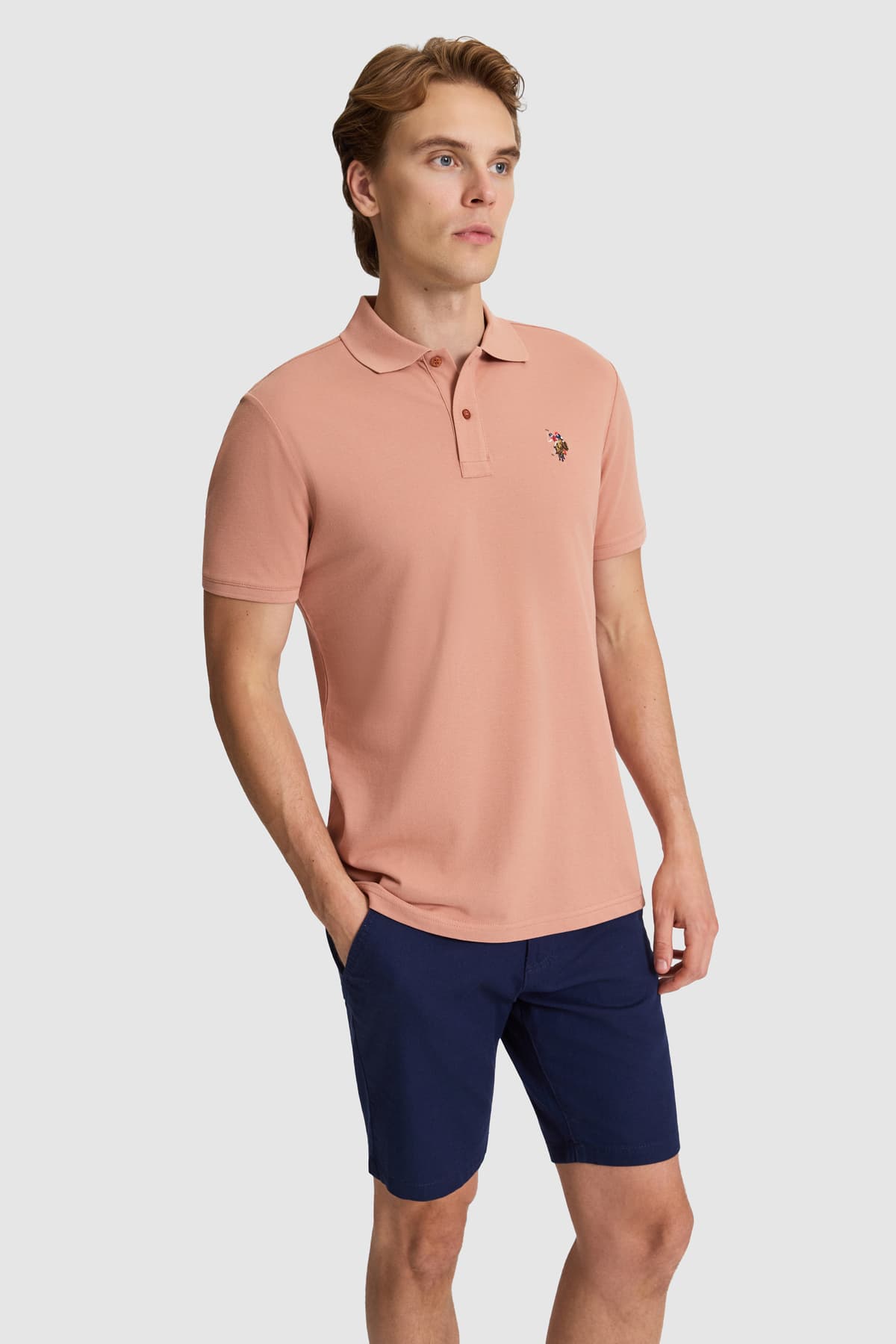 تیشرت مردانه U.S. Polo Assn. صورتی پودری فیت معمولی یقه پولو مدل 50326972-VR042 تیشرت مردانه U.S. Polo Assn. صورتی پودری فیت معمولی یقه پولو مدل 50326972-VR042