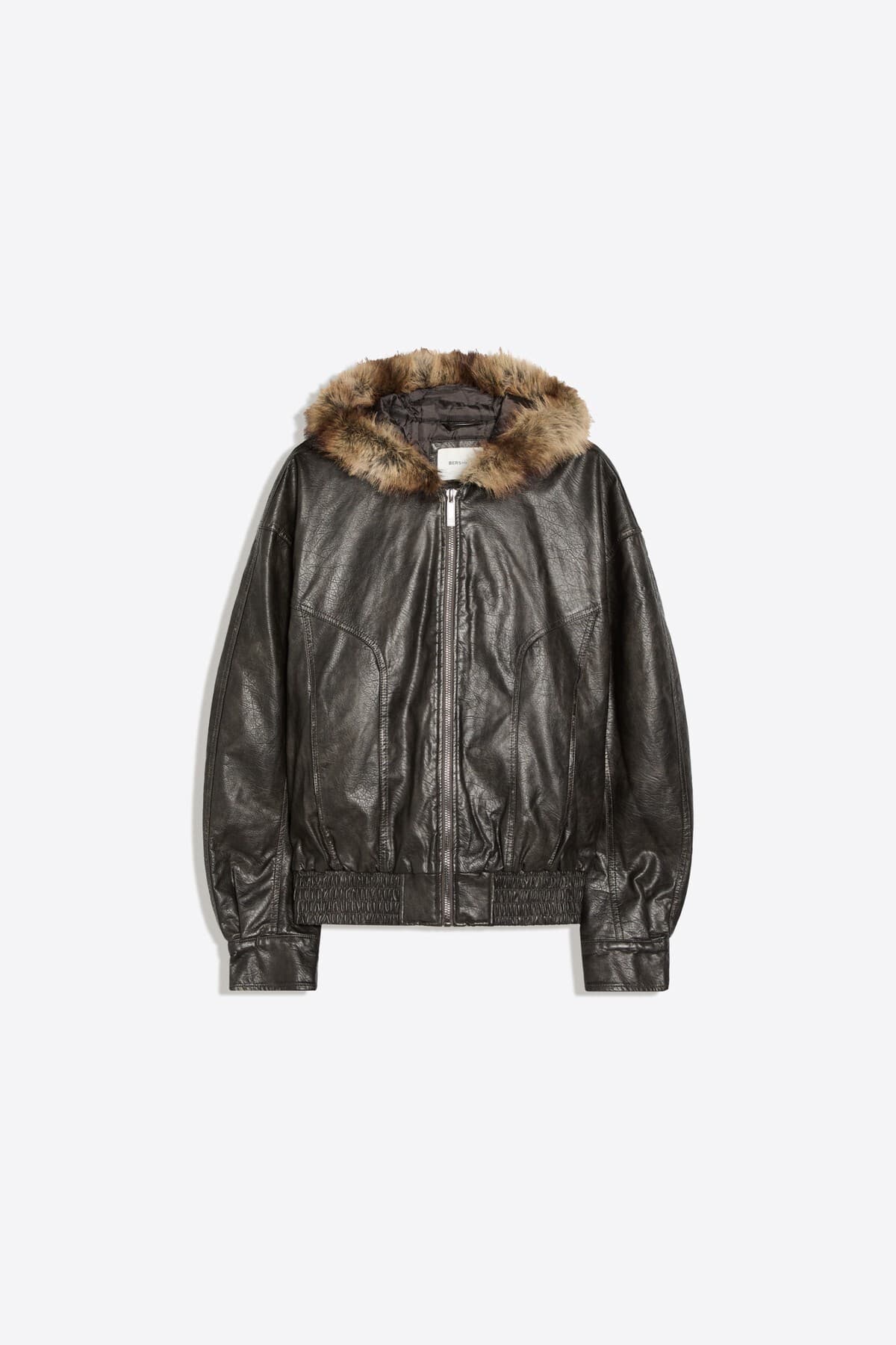 ژاکت مردانه Bershka چرم مصنوعی کاپوشندار با جزئیات خز ژاکت مردانه Bershka چرم مصنوعی کاپوشندار با جزئیات خز