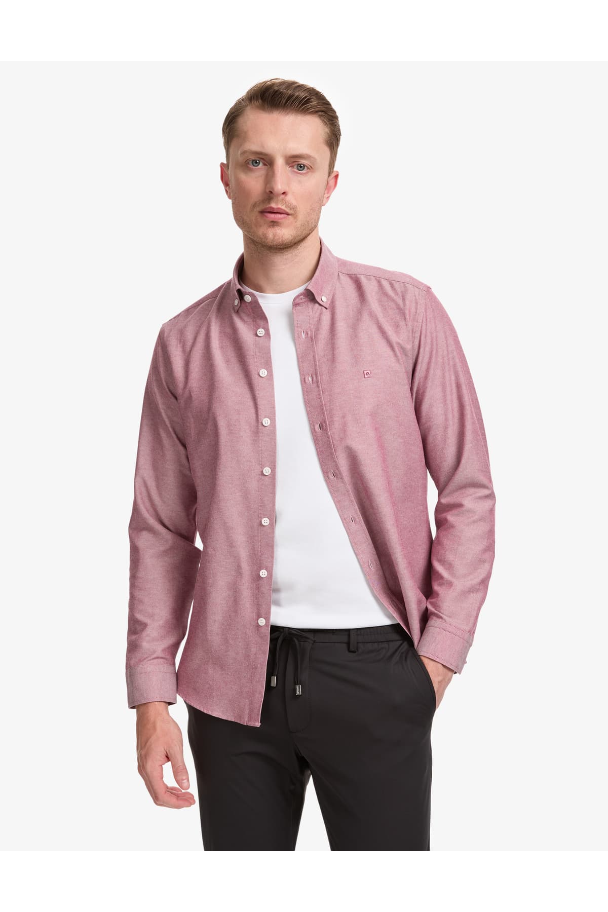 پیراهن مردانه Pierre Cardin اکسفورد اسلیم فیت زرشکی اتوکشی آسان مدل 50325365-VR014 پیراهن مردانه Pierre Cardin اکسفورد اسلیم فیت زرشکی اتوکشی آسان مدل 50325365-VR014