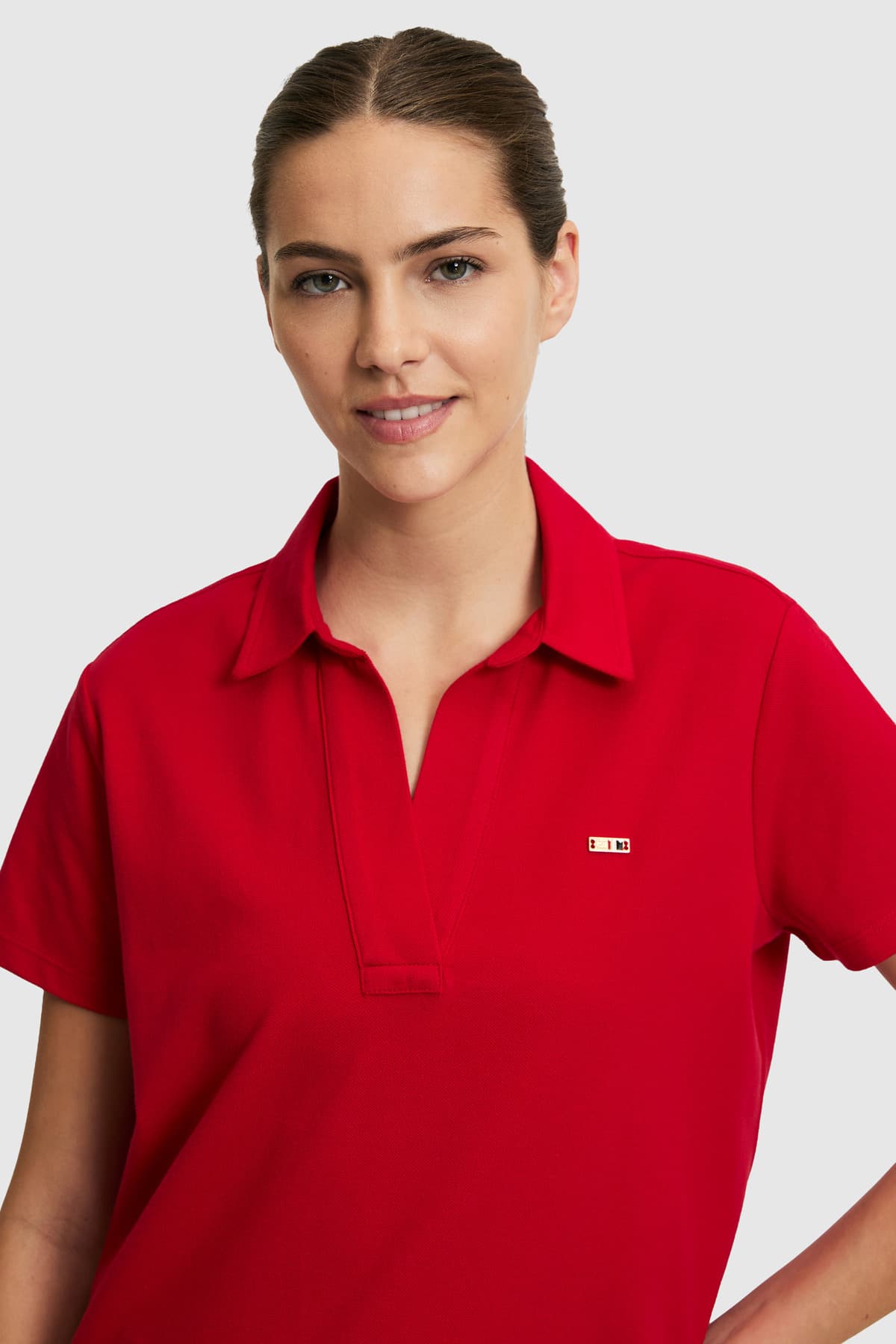 تیشرت زنانه U.S. Polo Assn. قرمز ساده مدل 50323447-VR171 تیشرت زنانه U.S. Polo Assn. قرمز ساده مدل 50323447-VR171