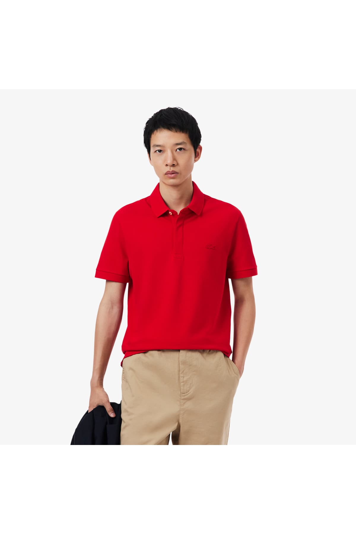 پولو مردانه Lacoste فیت معمولی قرمز Paris پولو مردانه Lacoste فیت معمولی قرمز Paris