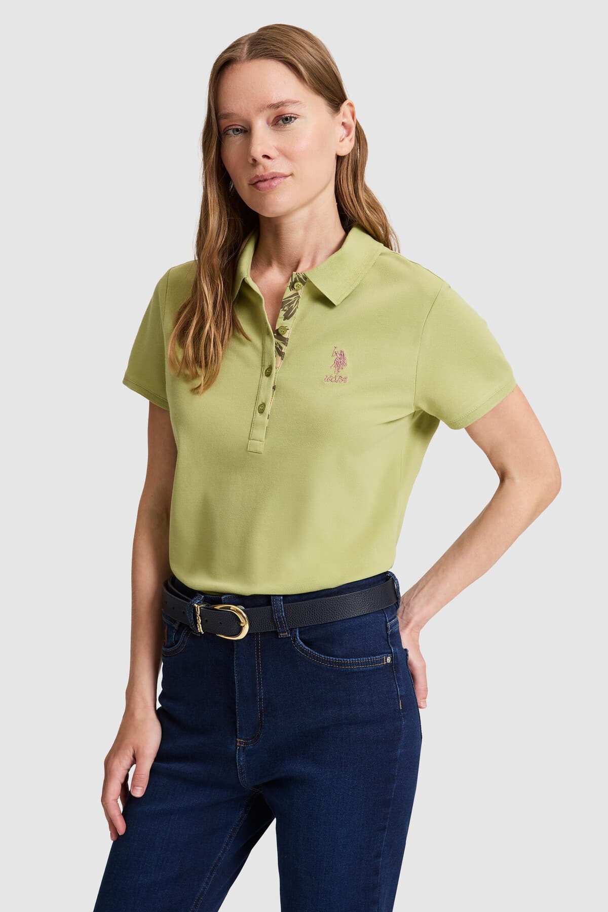 تیشرت زنانه یقه پولو U.S. Polo Assn. مشکی ساده مدل 50321798-VR046 تیشرت زنانه یقه پولو U.S. Polo Assn. مشکی ساده مدل 50321798-VR046