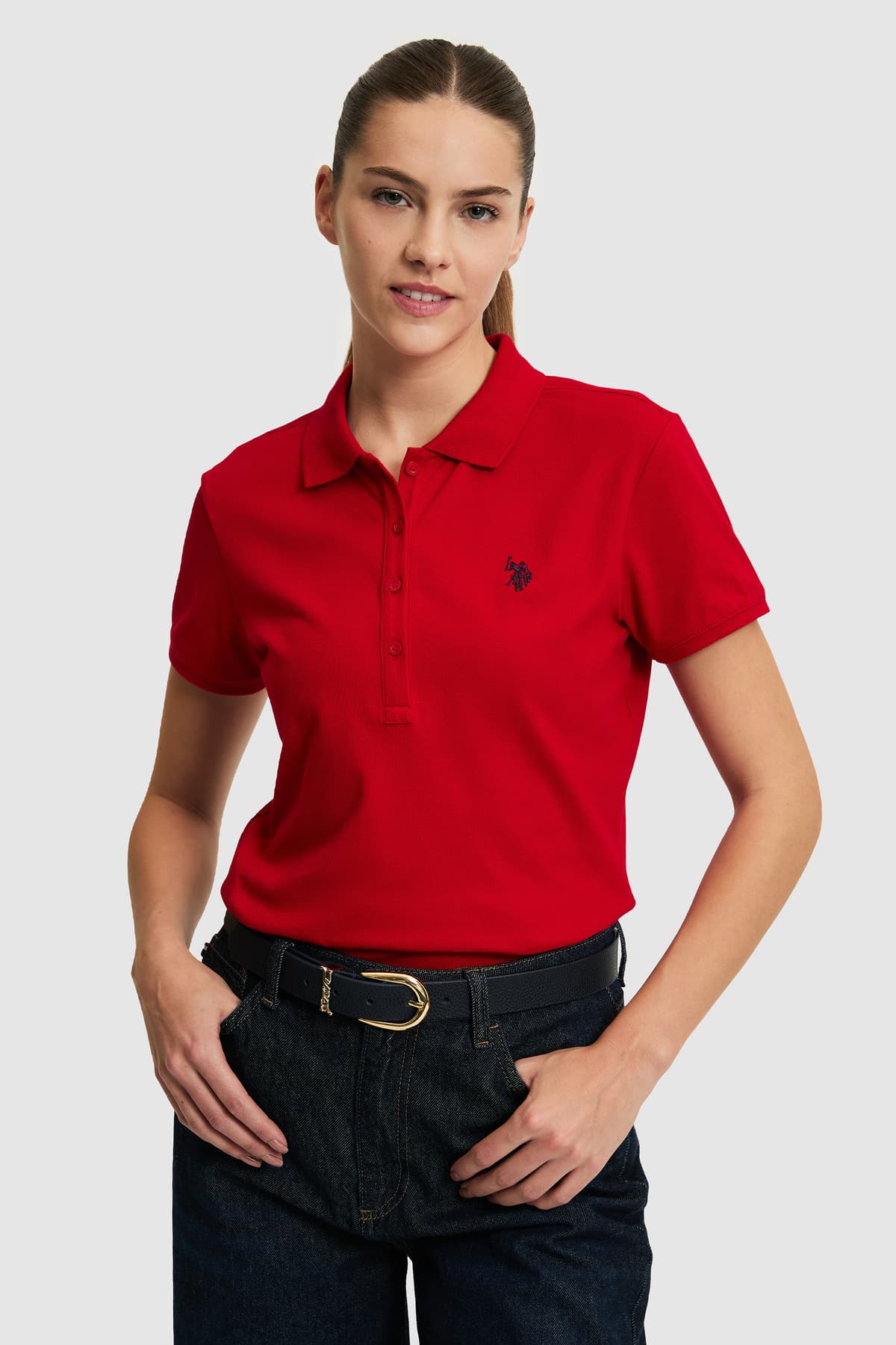 تیشرت زنانه یقه پولو U.S. Polo Assn. سفید ساده مدل 50321818-VR013 تیشرت زنانه یقه پولو U.S. Polo Assn. سفید ساده مدل 50321818-VR013