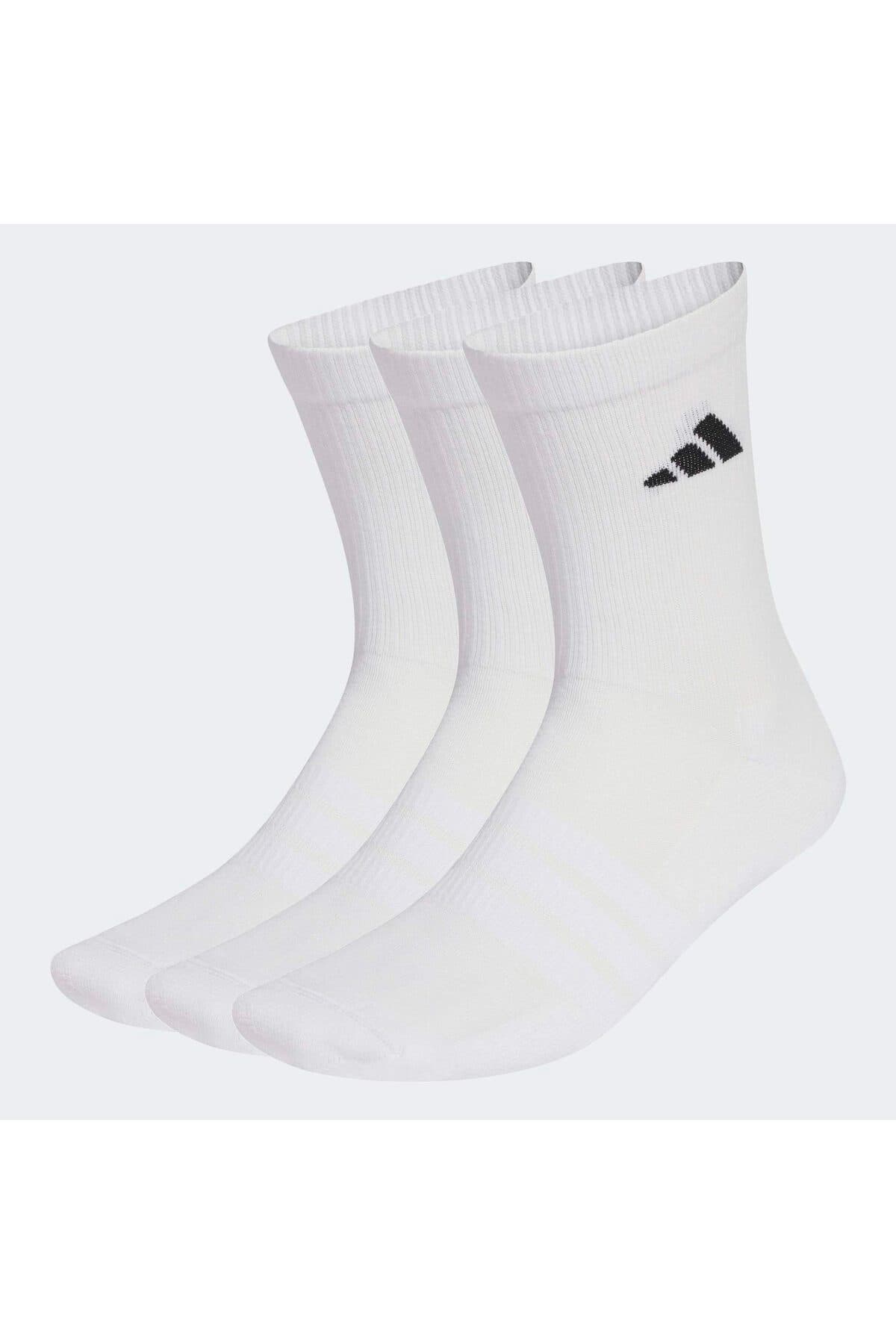 جوراب ساقدار ورزشی adidas سفید بالشتکدار 3 عددی مدل JZ0530 جوراب ساقدار ورزشی adidas سفید بالشتکدار 3 عددی مدل JZ0530