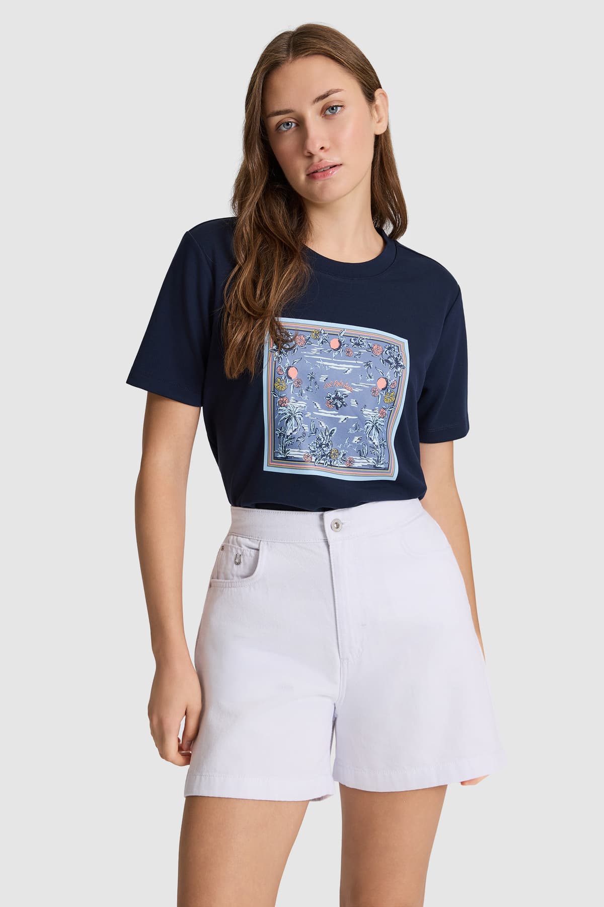 تیشرت زنانه U.S. Polo Assn. یقه گرد سرمهای مدل 50323487-VR033 تیشرت زنانه U.S. Polo Assn. یقه گرد سرمهای مدل 50323487-VR033
