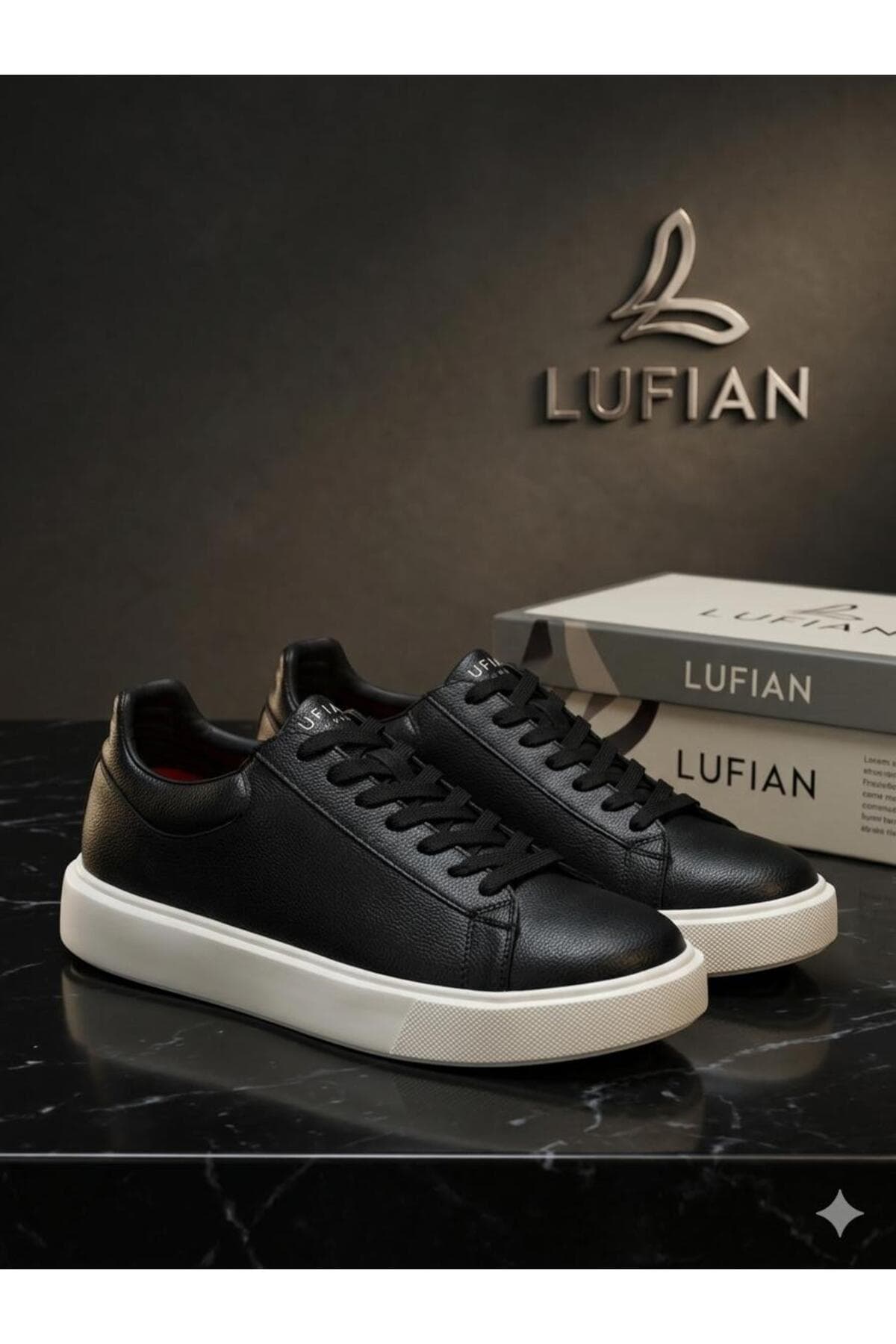 کفش اسنیکر مردانه LUFIAN چرم طبیعی مشکی و سفید Ryan کفش اسنیکر مردانه LUFIAN چرم طبیعی مشکی و سفید Ryan