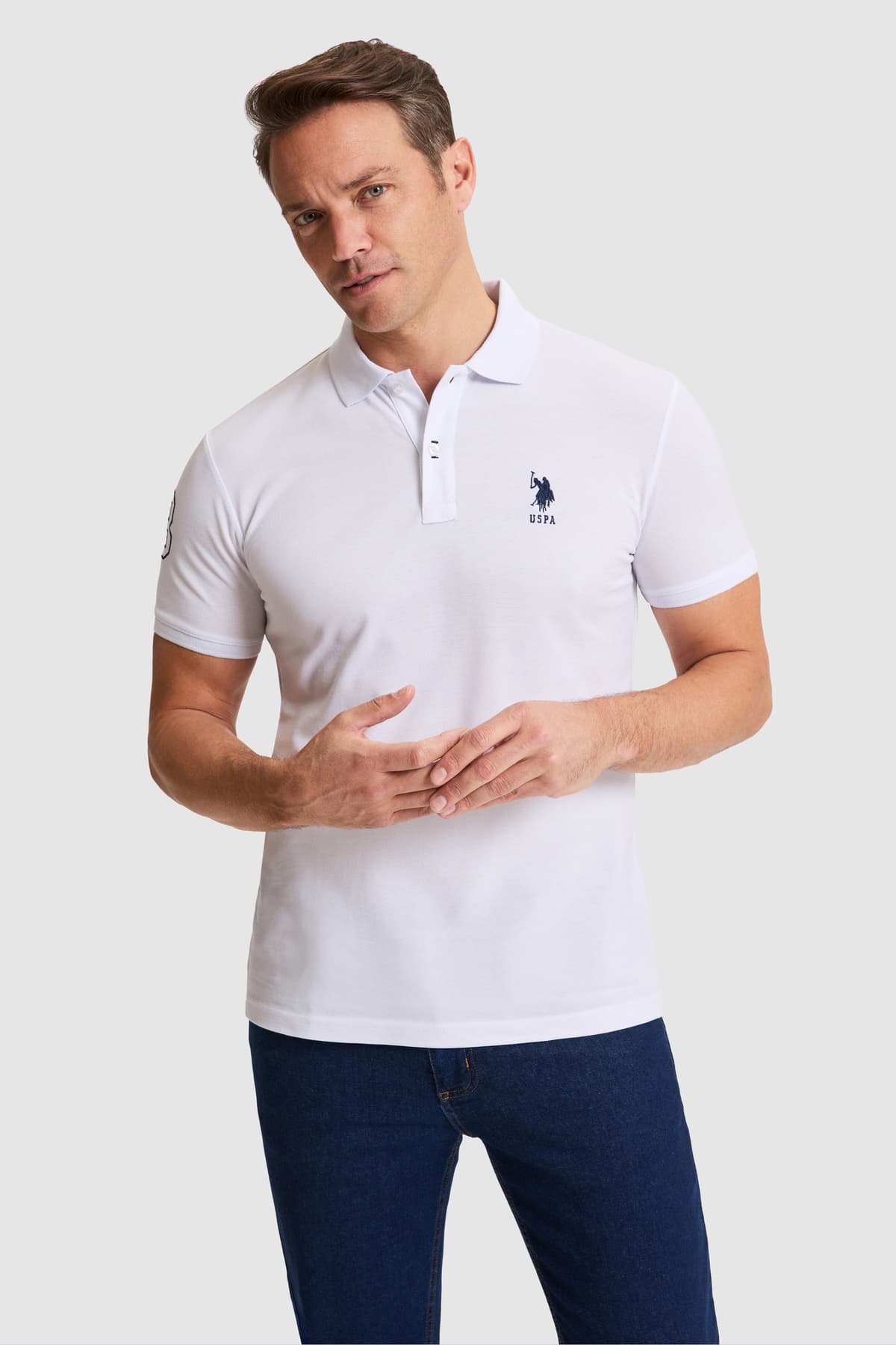 تیشرت مردانه یقه پولو U.S. Polo Assn. طوسی ملانژ فیت اسلیم ساده مدل 50326920-VR086 تیشرت مردانه یقه پولو U.S. Polo Assn. طوسی ملانژ فیت اسلیم ساده مدل 50326920-VR086