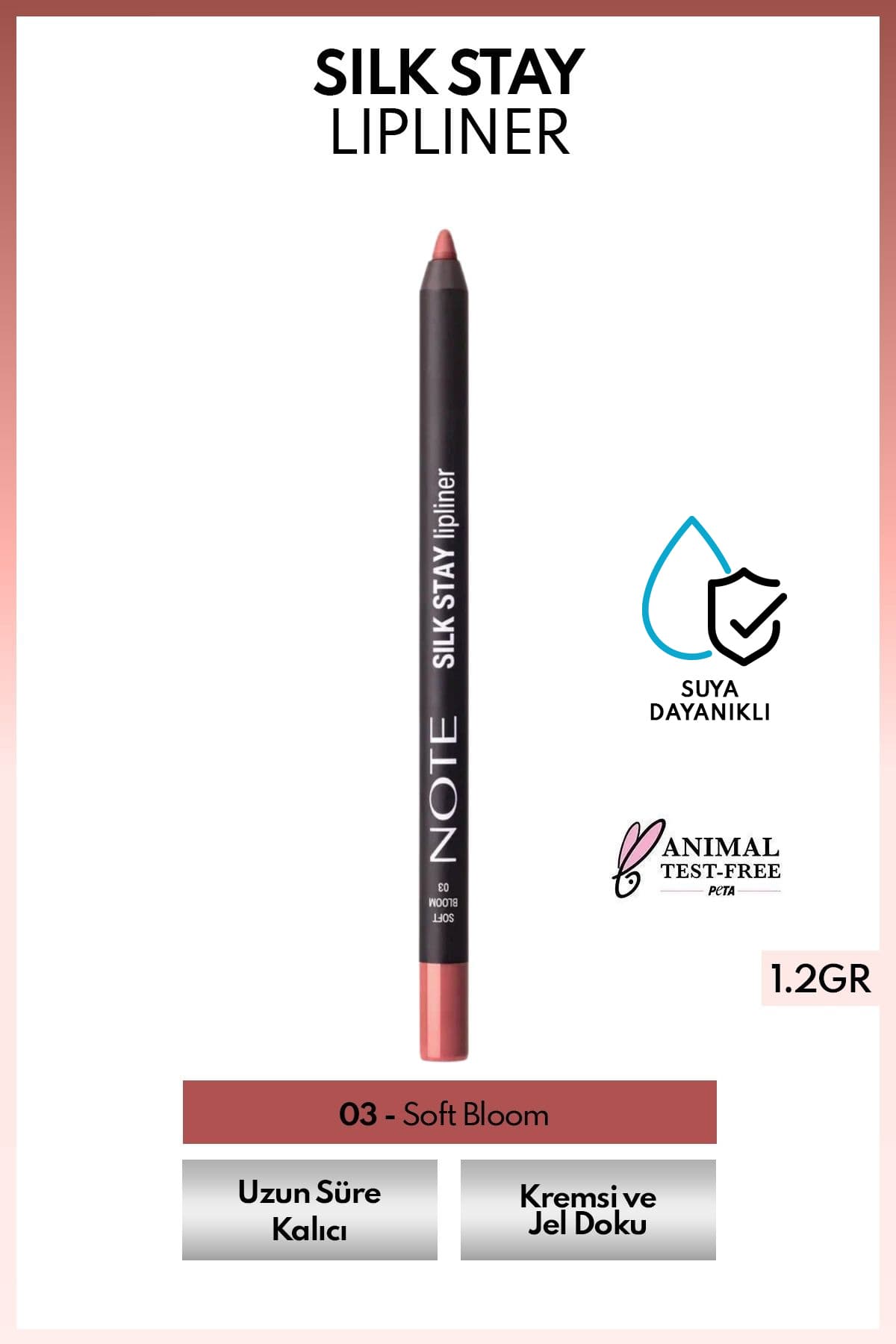 خط لب ابریشمی مقاوم در برابر آب Note Cosmetics مدل 03 Soft Bloom، نود خط لب ابریشمی مقاوم در برابر آب Note Cosmetics مدل 03 Soft Bloom، نود