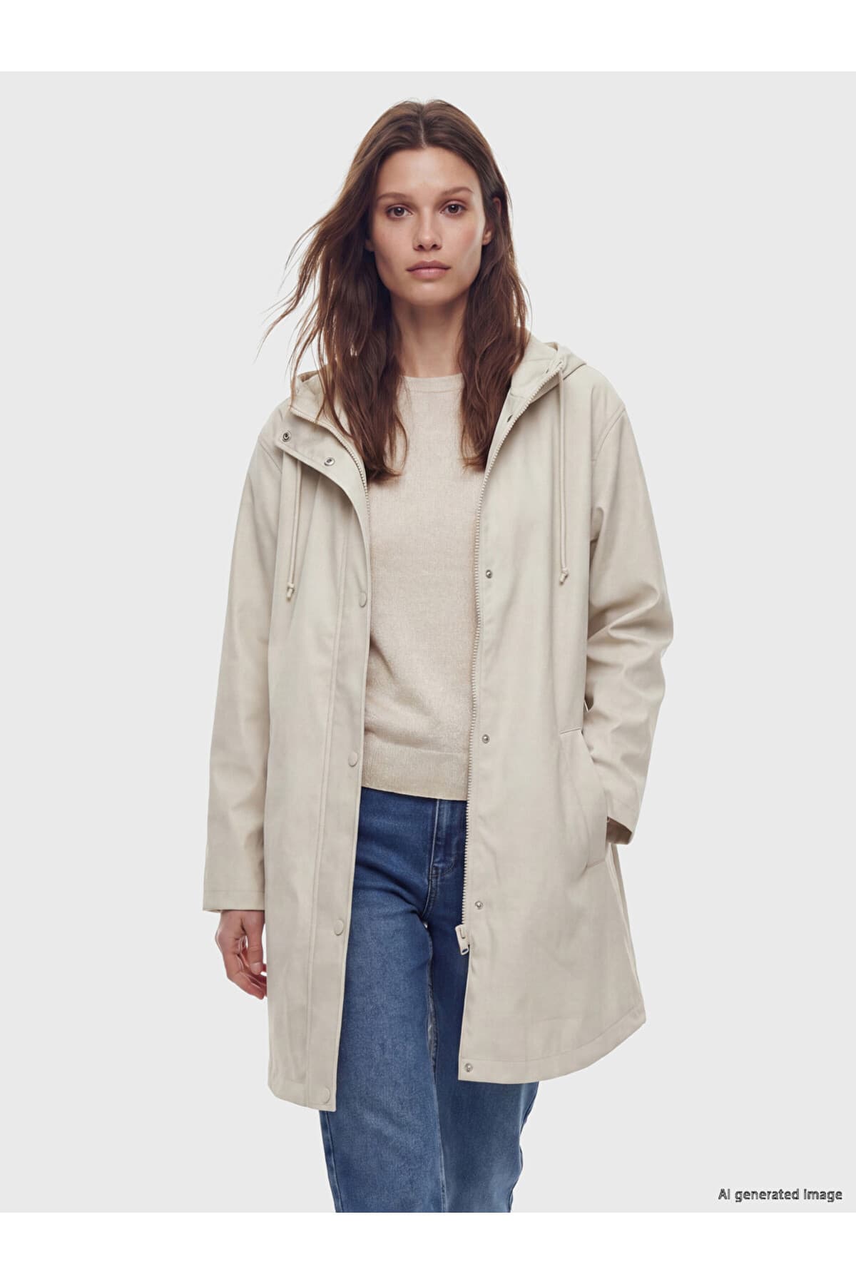 یاغمرلوک زنانه LC Waikiki با کلاه بژ مدل LCW Modest یاغمرلوک زنانه LC Waikiki با کلاه بژ مدل LCW Modest