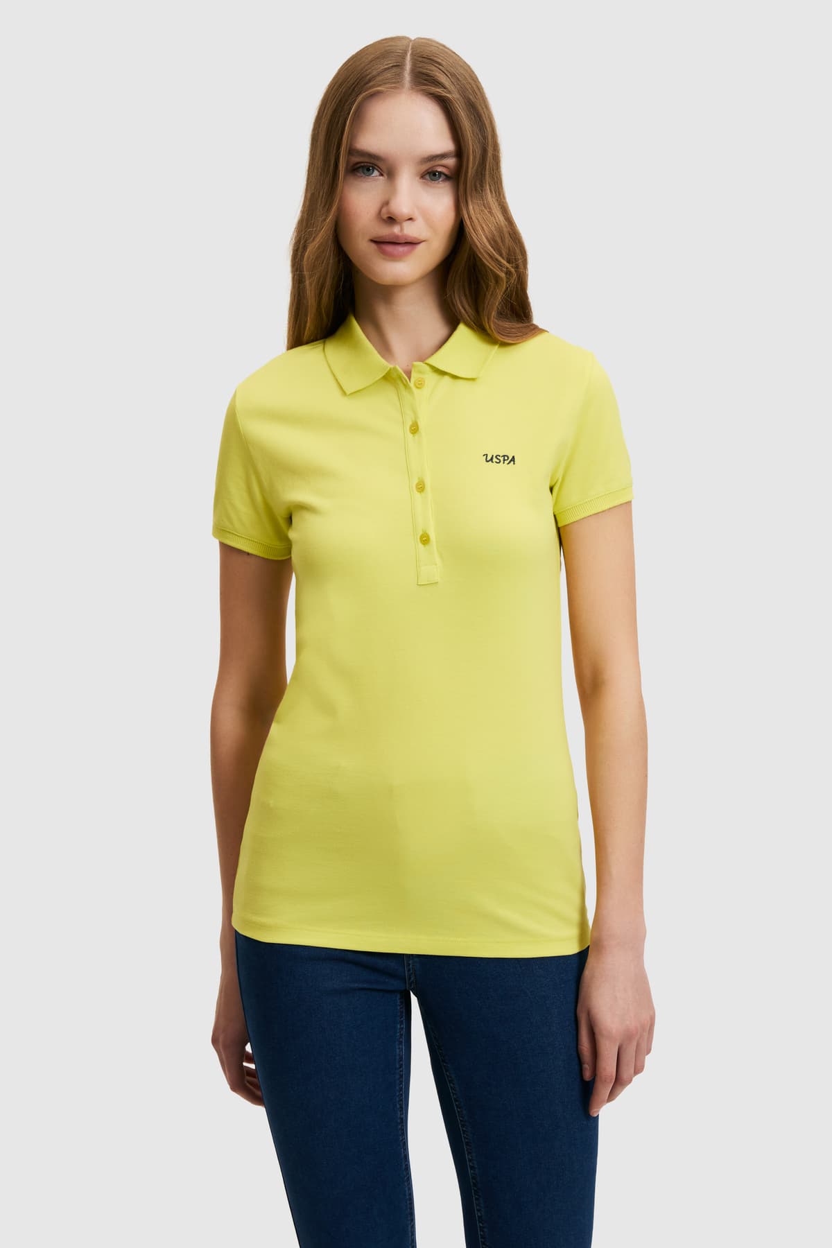 تیشرت یقه پولو زنانه U.S. Polo Assn. سبز پستهای ساده مدل 50323461-VR087 تیشرت یقه پولو زنانه U.S. Polo Assn. سبز پستهای ساده مدل 50323461-VR087