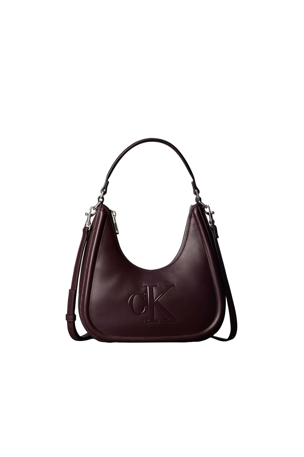 کیف کراسبادی زنانه Calvin Klein زرشکی مدل BOLD CK SMALL CRESCENT کیف کراسبادی زنانه Calvin Klein زرشکی مدل BOLD CK SMALL CRESCENT