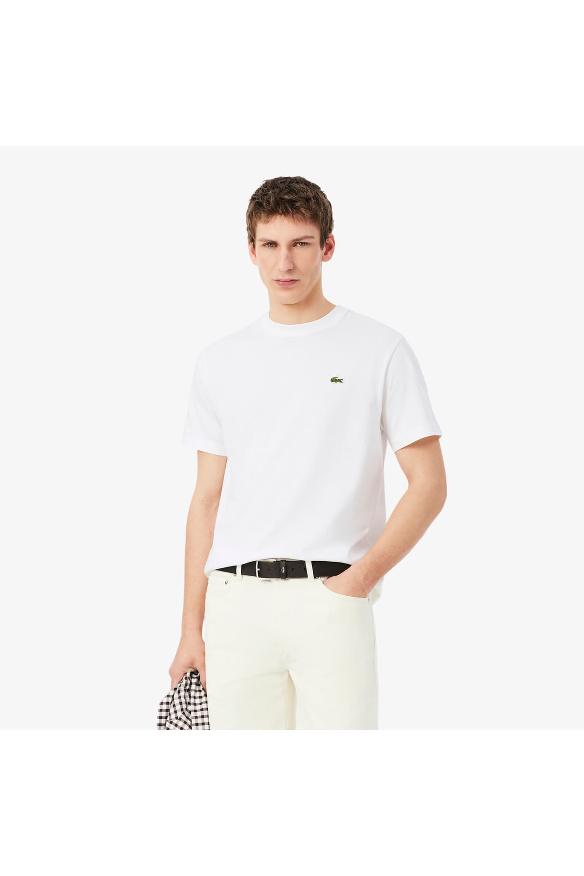 تیشرت مردانه Lacoste یقهگرد فیت کلاسیک سفید تیشرت مردانه Lacoste یقهگرد فیت کلاسیک سفید