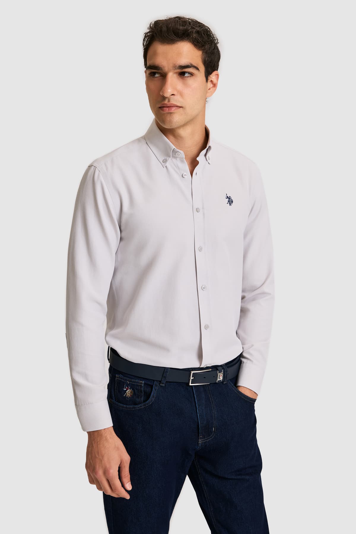 پیراهن مردانه U.S. Polo Assn. آستینبلند طوسی روشن ساده مدل 50324708-VR001 پیراهن مردانه U.S. Polo Assn. آستینبلند طوسی روشن ساده مدل 50324708-VR001