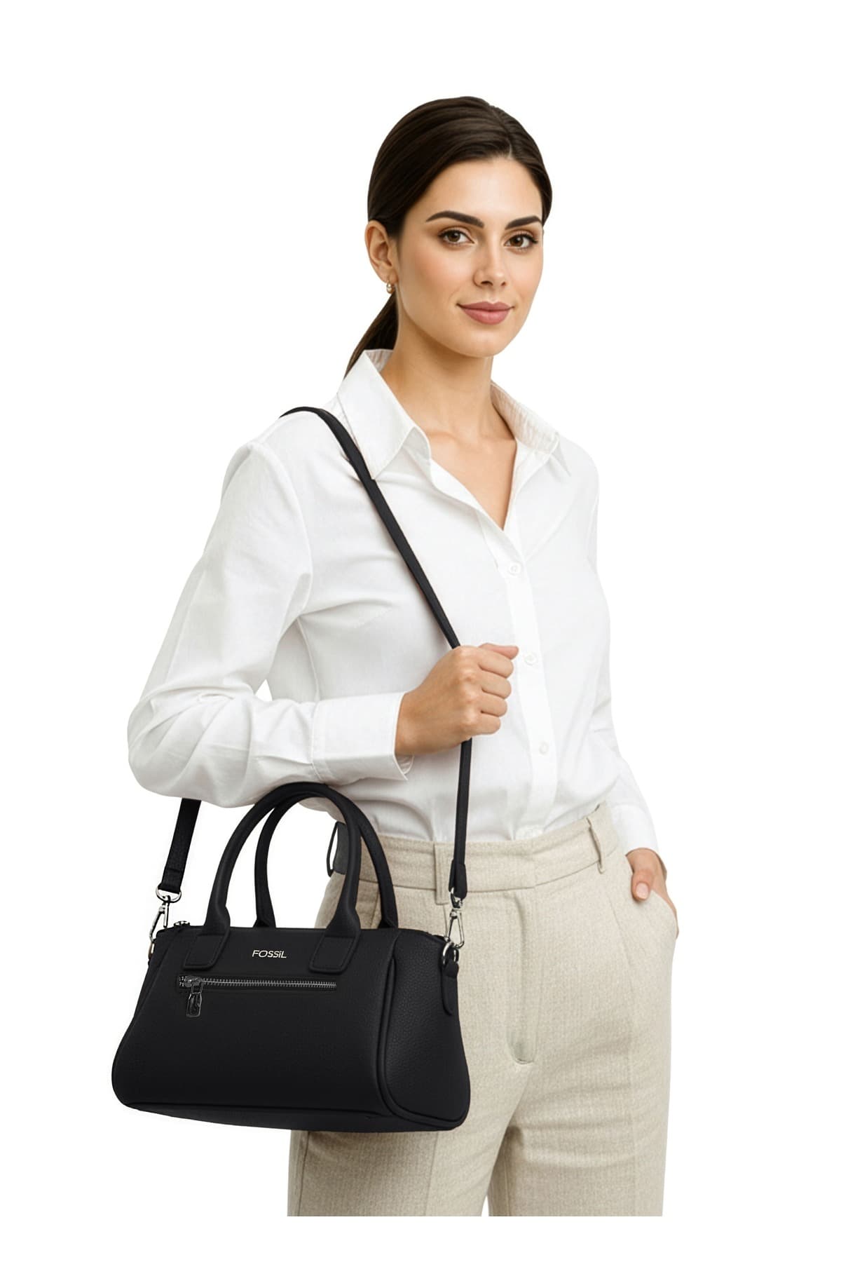 کیف زنانه Fossil با بند دستی و دوشی مدل 05FO25K5075 کیف زنانه Fossil با بند دستی و دوشی مدل 05FO25K5075
