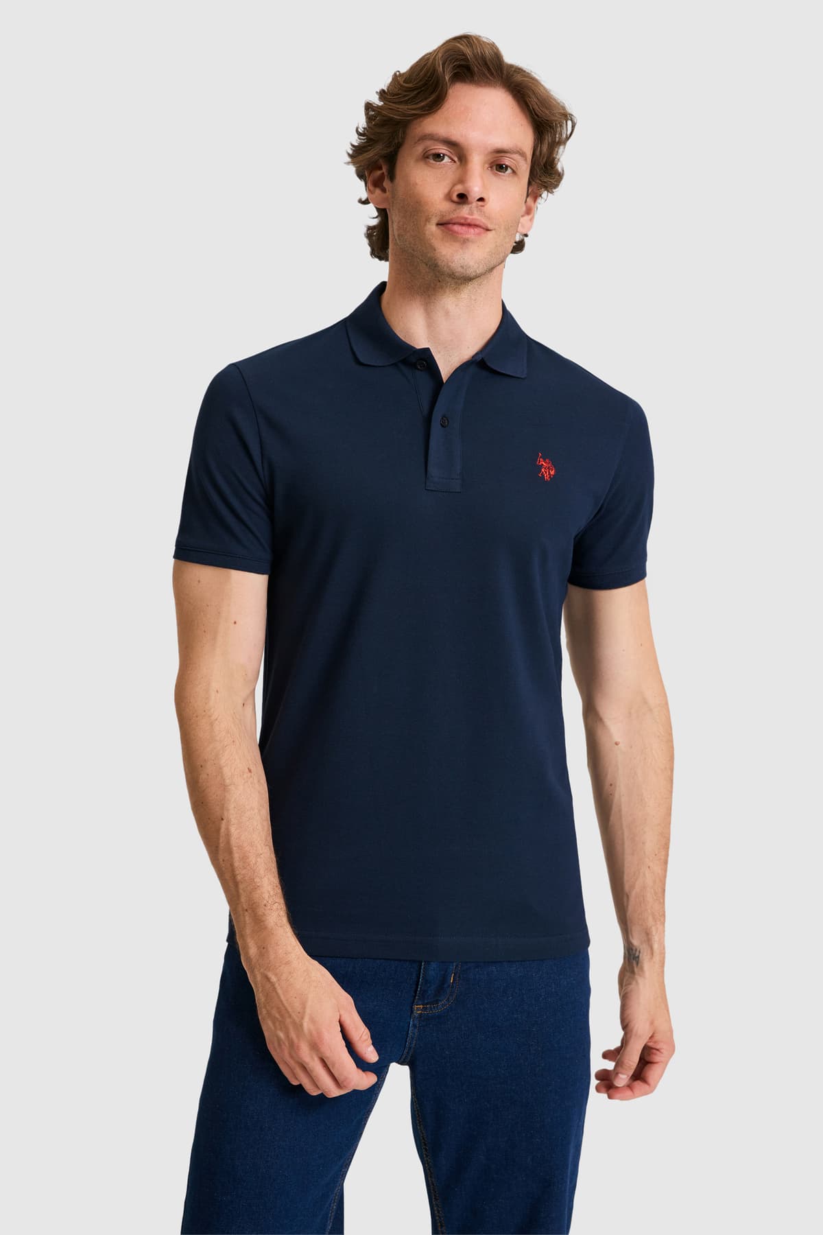 تیشرت مردانه U.S. Polo Assn. فیت اسلیم یقه پولو سرمهای مدل 50322347-VR033 تیشرت مردانه U.S. Polo Assn. فیت اسلیم یقه پولو سرمهای مدل 50322347-VR033