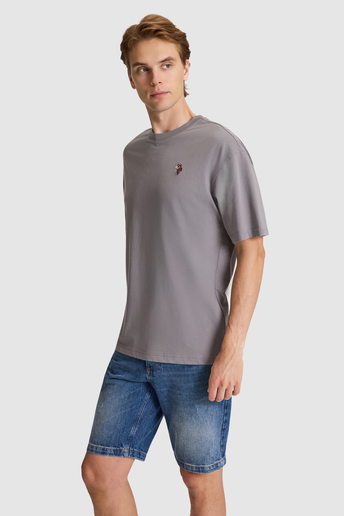 تیشرت مردانه U.S. Polo Assn. طوسی کامفورت فیت یقه گرد بیسیک مدل 50326993-VR024 تیشرت مردانه U.S. Polo Assn. طوسی کامفورت فیت یقه گرد بیسیک مدل 50326993-VR024