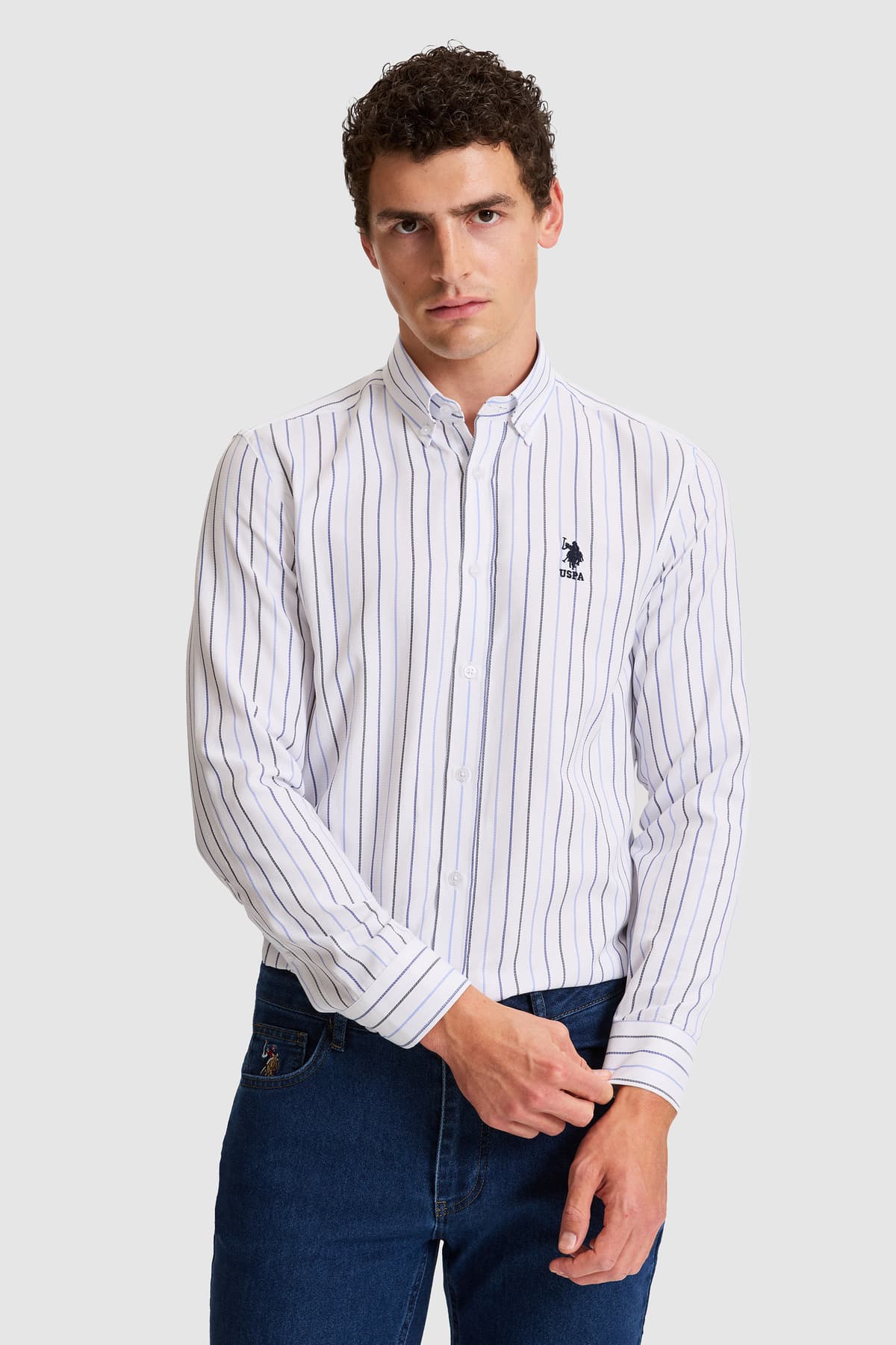 پیراهن مردانه U.S. Polo Assn. آستینبلند سرمهای مدل 50324767-VR033 پیراهن مردانه U.S. Polo Assn. آستینبلند سرمهای مدل 50324767-VR033