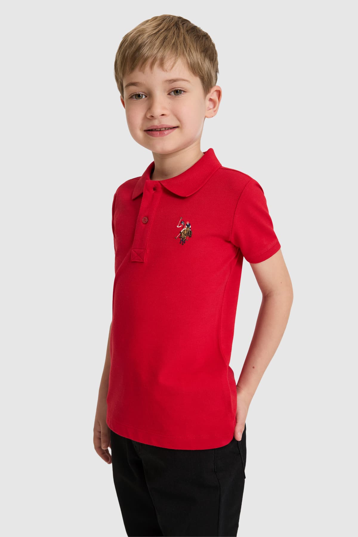 تیشرت پسرانه مشکی یقه پولو U.S. Polo Assn. مدل 50325608-VR046 تیشرت پسرانه مشکی یقه پولو U.S. Polo Assn. مدل 50325608-VR046