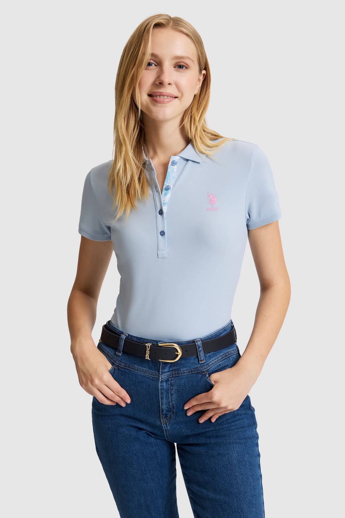 تیشرت زنانه یقه پولو U.S. Polo Assn. مشکی ساده مدل 50321798-VR046 تیشرت زنانه یقه پولو U.S. Polo Assn. مشکی ساده مدل 50321798-VR046