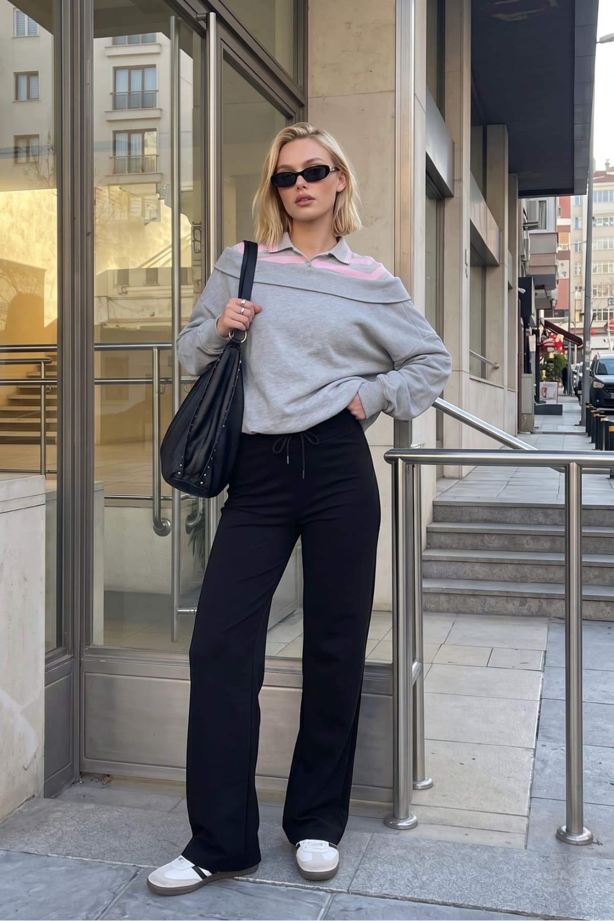 شلوار گرمکن زنانه macharel jeans پالازو بول پاچه ریبانا کشی مشکی شلوار گرمکن زنانه macharel jeans پالازو بول پاچه ریبانا کشی مشکی