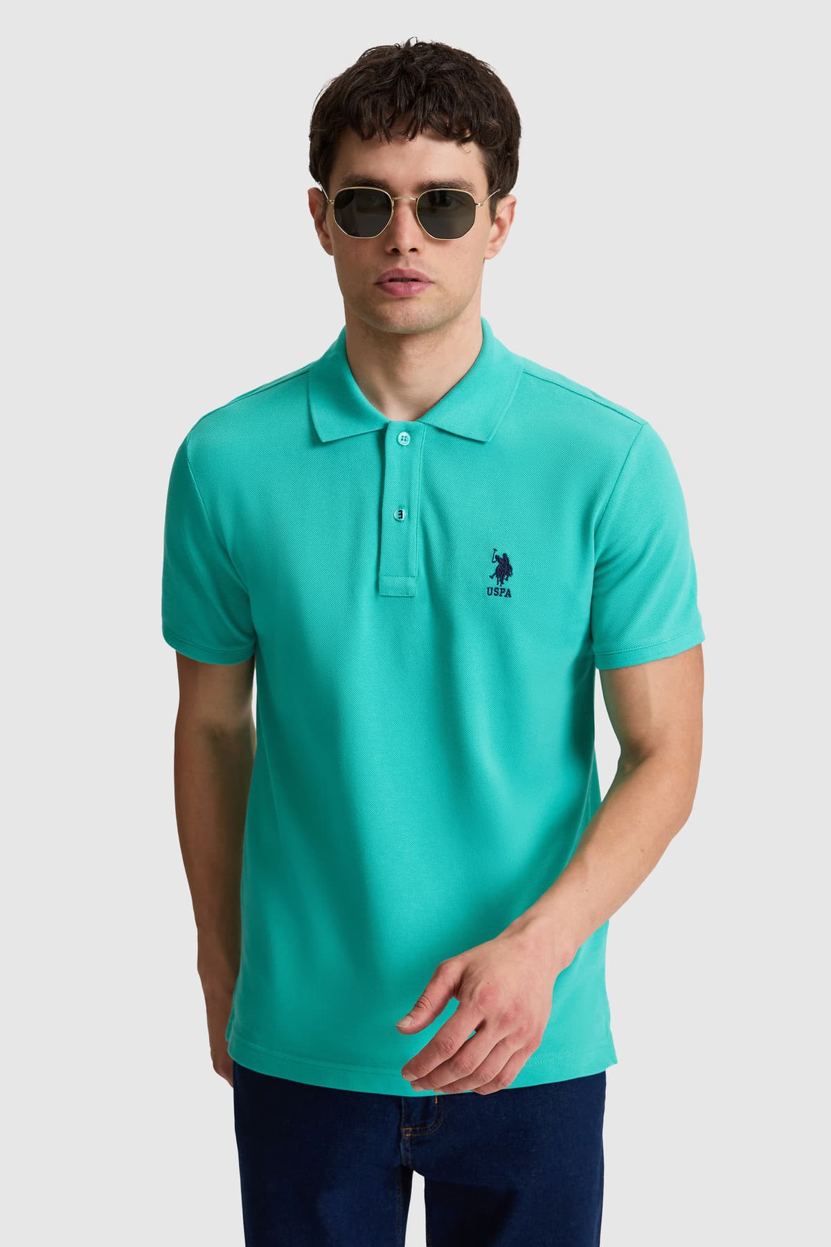 تیشرت یقه پولو مردانه U.S. Polo Assn. نعنایی اسلیم فیت مدل 50322304-VR090 تیشرت یقه پولو مردانه U.S. Polo Assn. نعنایی اسلیم فیت مدل 50322304-VR090