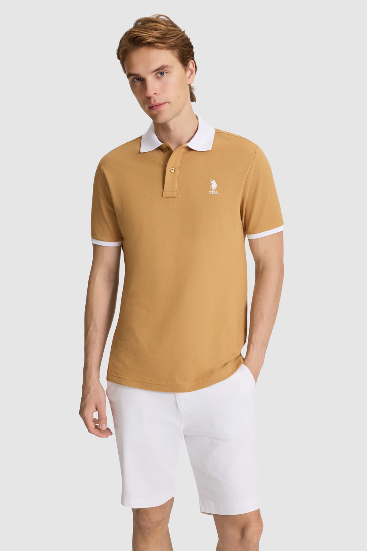 تیشرت یقهپولو مردانه U.S. Polo Assn. نارگیلی فیت معمولی مدل 50326978-VR153 تیشرت یقهپولو مردانه U.S. Polo Assn. نارگیلی فیت معمولی مدل 50326978-VR153