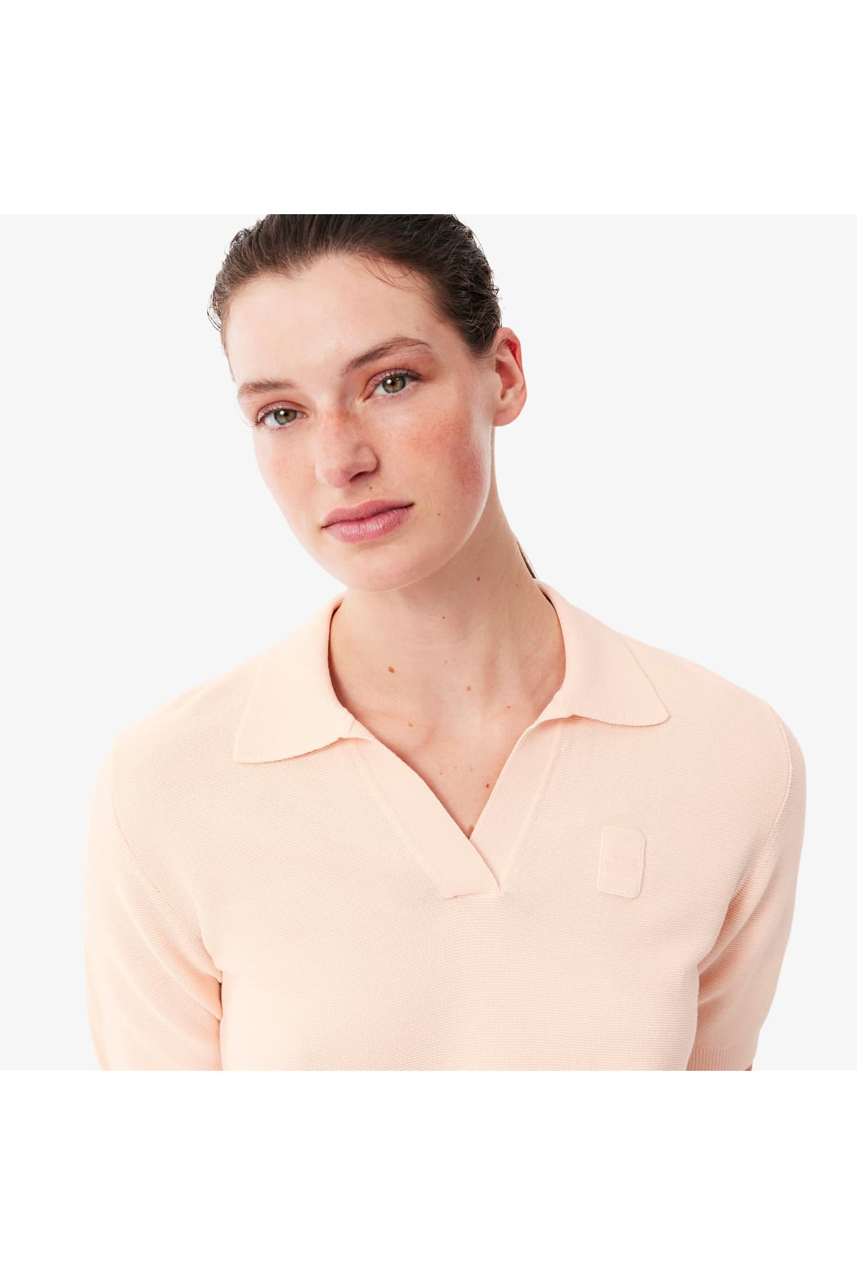پولو زنانه Lacoste فیت معمولی آستین کوتاه صورتی تریکو پولو زنانه Lacoste فیت معمولی آستین کوتاه صورتی تریکو