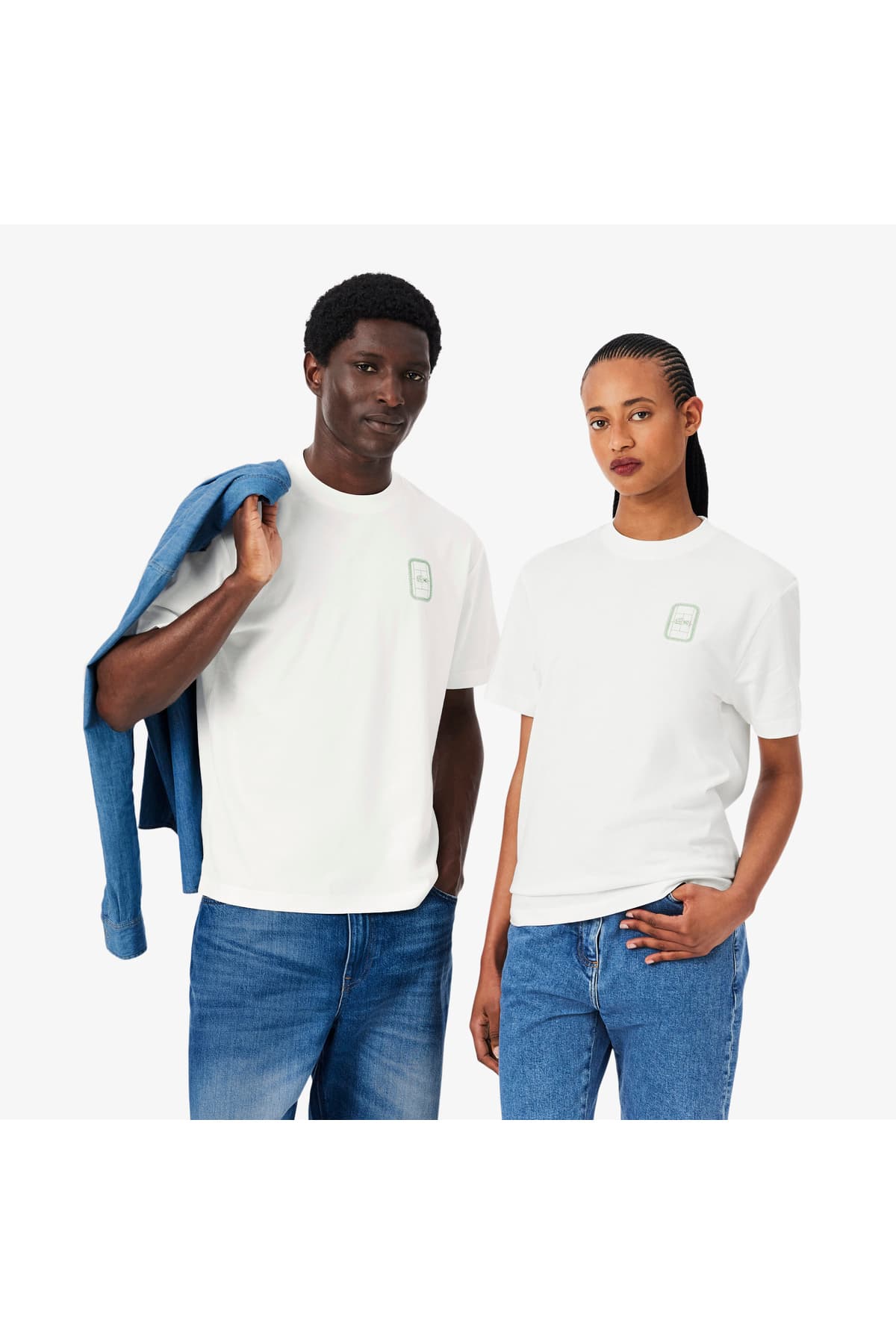 تیشرت یونیسکس Lacoste فیت کلاسیک یقه گرد چاپدار سفید تیشرت یونیسکس Lacoste فیت کلاسیک یقه گرد چاپدار سفید