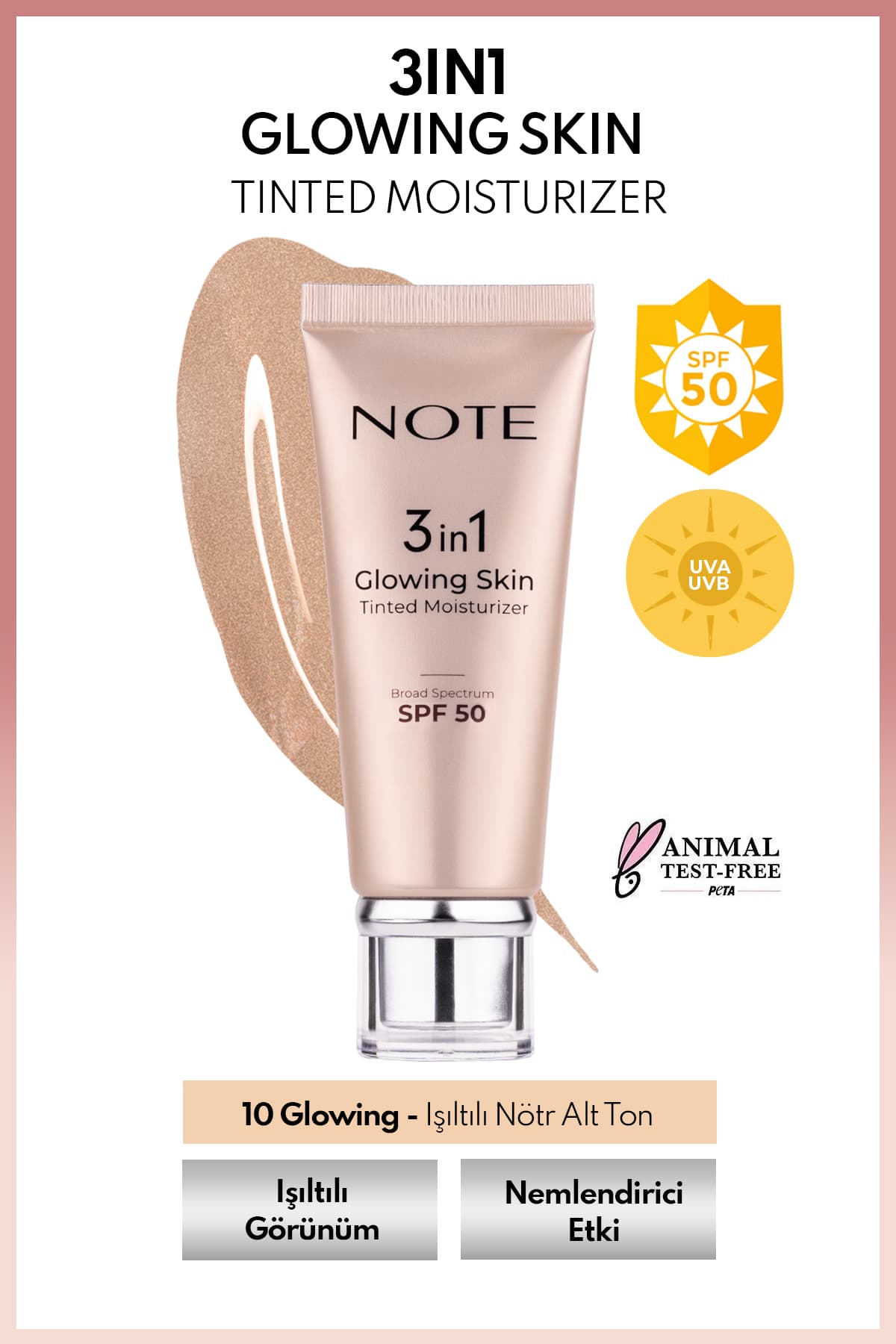 کرم مرطوبکننده رنگی 3 in 1 Note Cosmetics با SPF 50، یکدستکننده و روشنکننده پوست مدل 10 Medium کرم مرطوبکننده رنگی 3 in 1 Note Cosmetics با SPF 50، یکدستکننده و روشنکننده پوست مدل 10 Medium