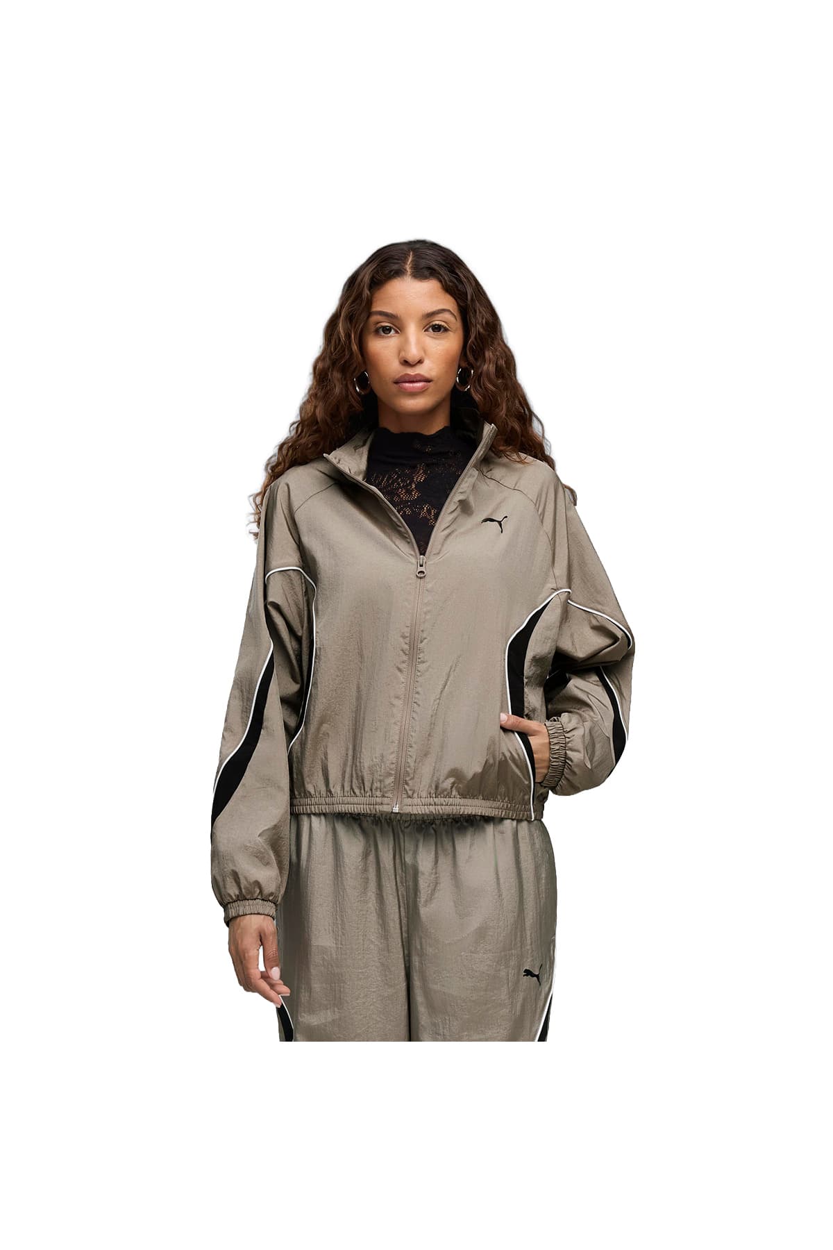ژاکت زنانه Puma Sport Woven خاکستری روزمره مدل 69404981 ژاکت زنانه Puma Sport Woven خاکستری روزمره مدل 69404981