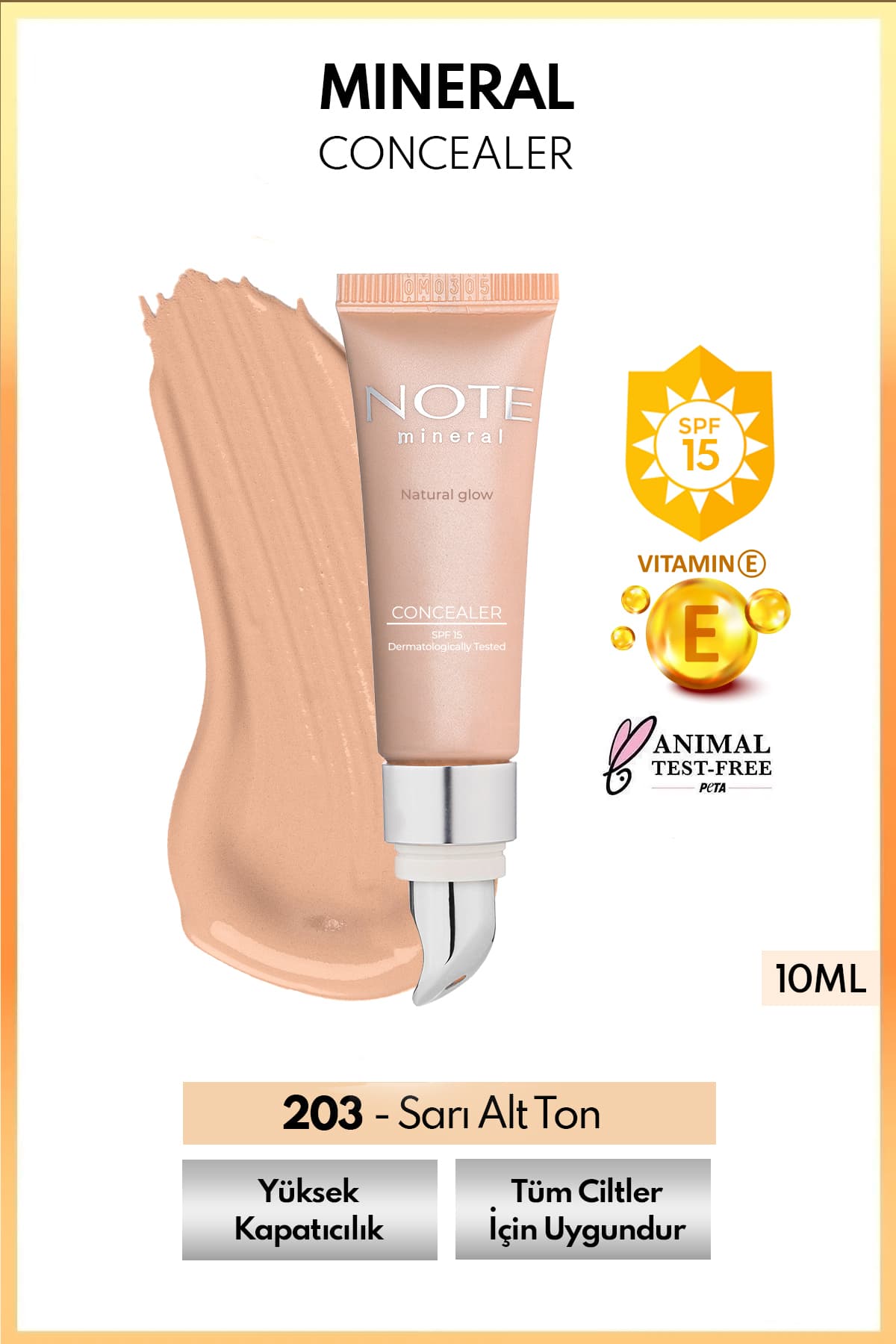 کانسیلر زیر چشم Note Cosmetics معدنی با پوشانندگی بالا و SPF 15 با سری فلزی مدل 203 متوسط تیره کانسیلر زیر چشم Note Cosmetics معدنی با پوشانندگی بالا و SPF 15 با سری فلزی مدل 203 متوسط تیره