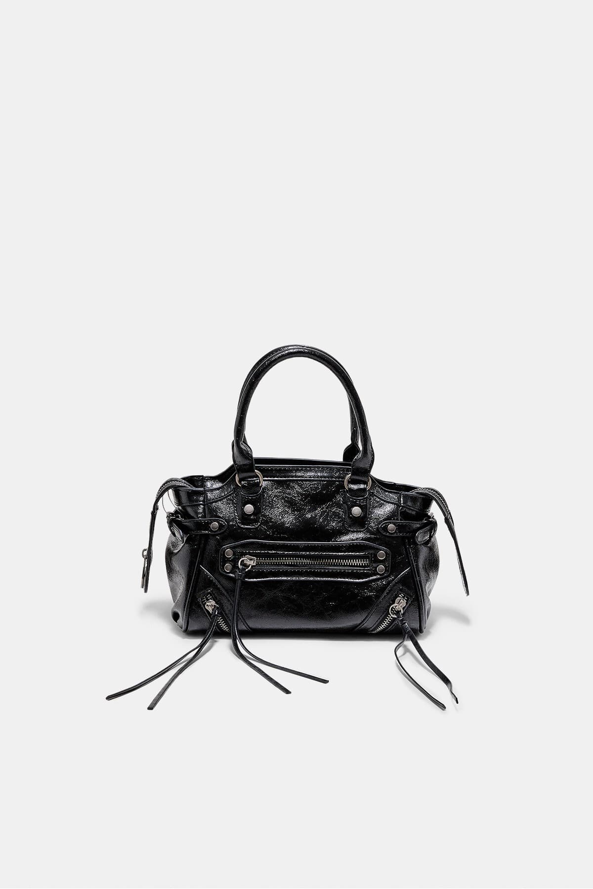کیف زنانه Stradivarius مدل city با زیپ و پرچدار کیف زنانه Stradivarius مدل city با زیپ و پرچدار
