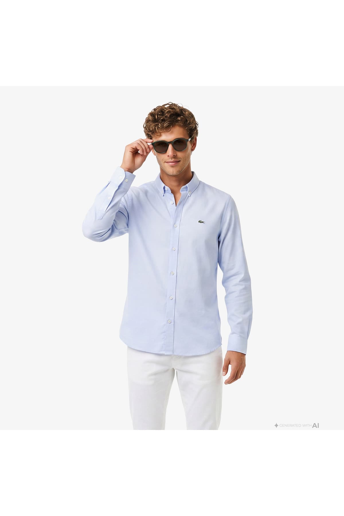 پیراهن مردانه Lacoste فیت اسلیم یقه دکمهدار آبی پیراهن مردانه Lacoste فیت اسلیم یقه دکمهدار آبی
