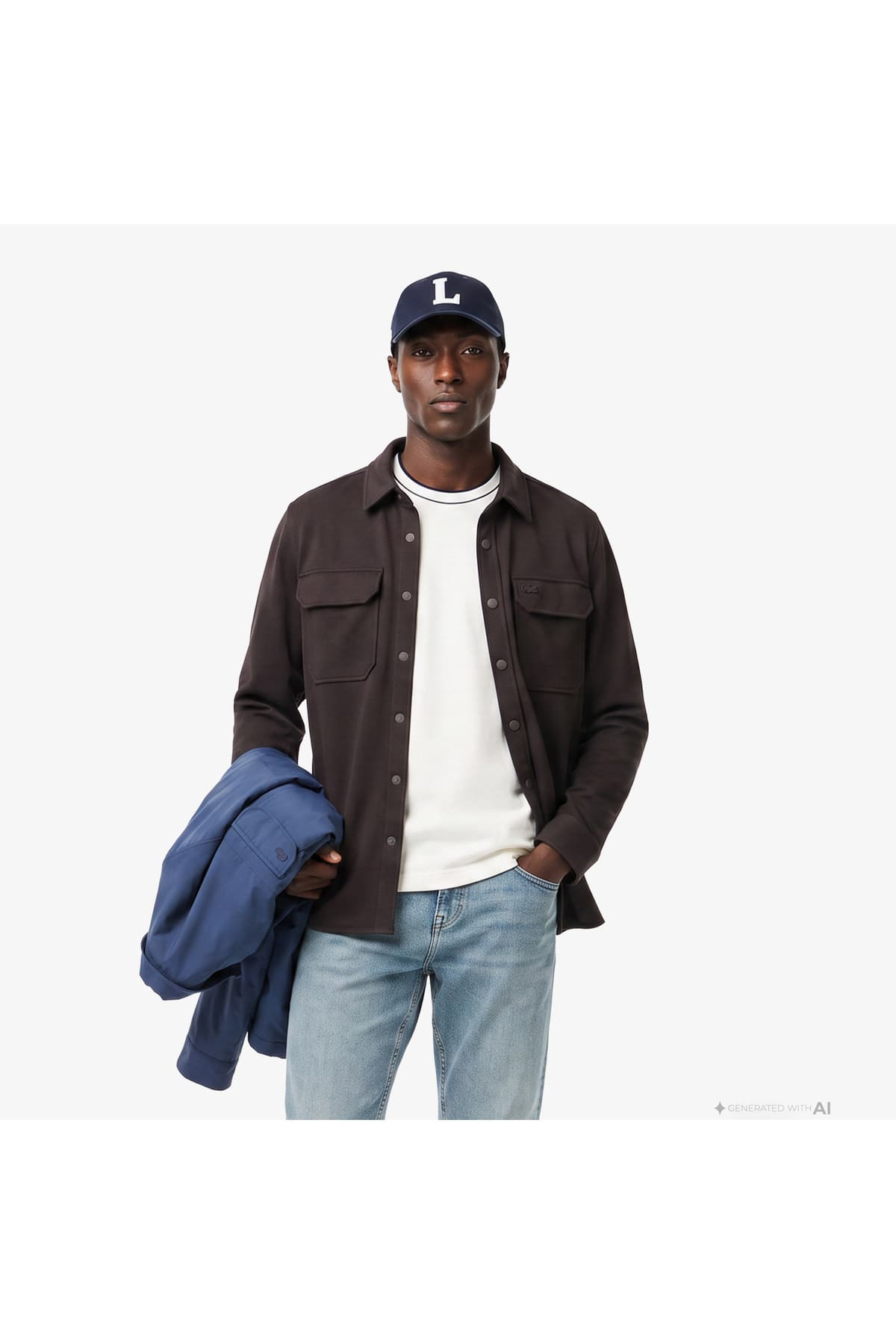 پیراهن مردانه Lacoste فیت معمولی قهوهای تیره پیراهن مردانه Lacoste فیت معمولی قهوهای تیره