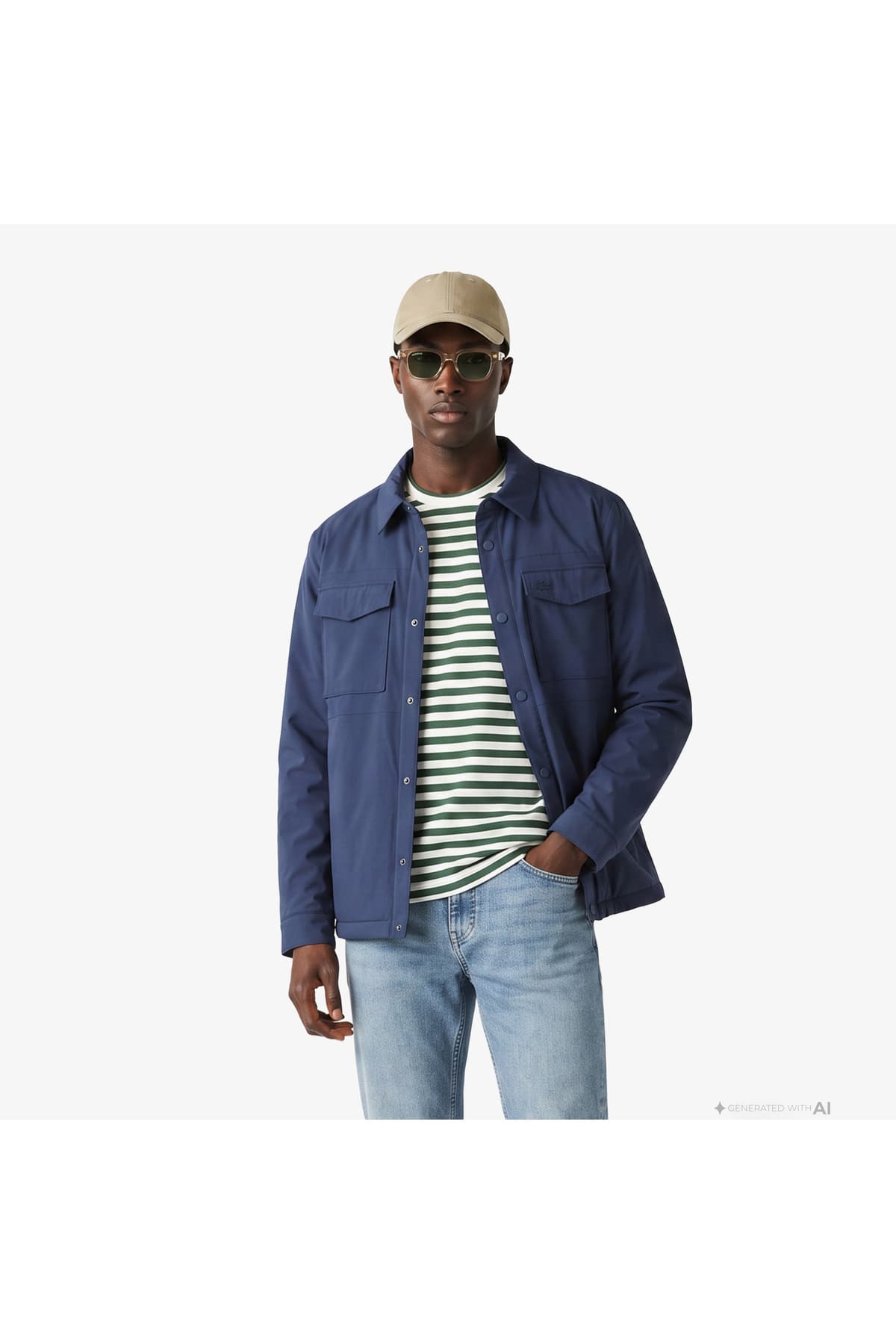 پیراهن رویی مردانه Lacoste سرمهای فیت معمولی پیراهن رویی مردانه Lacoste سرمهای فیت معمولی
