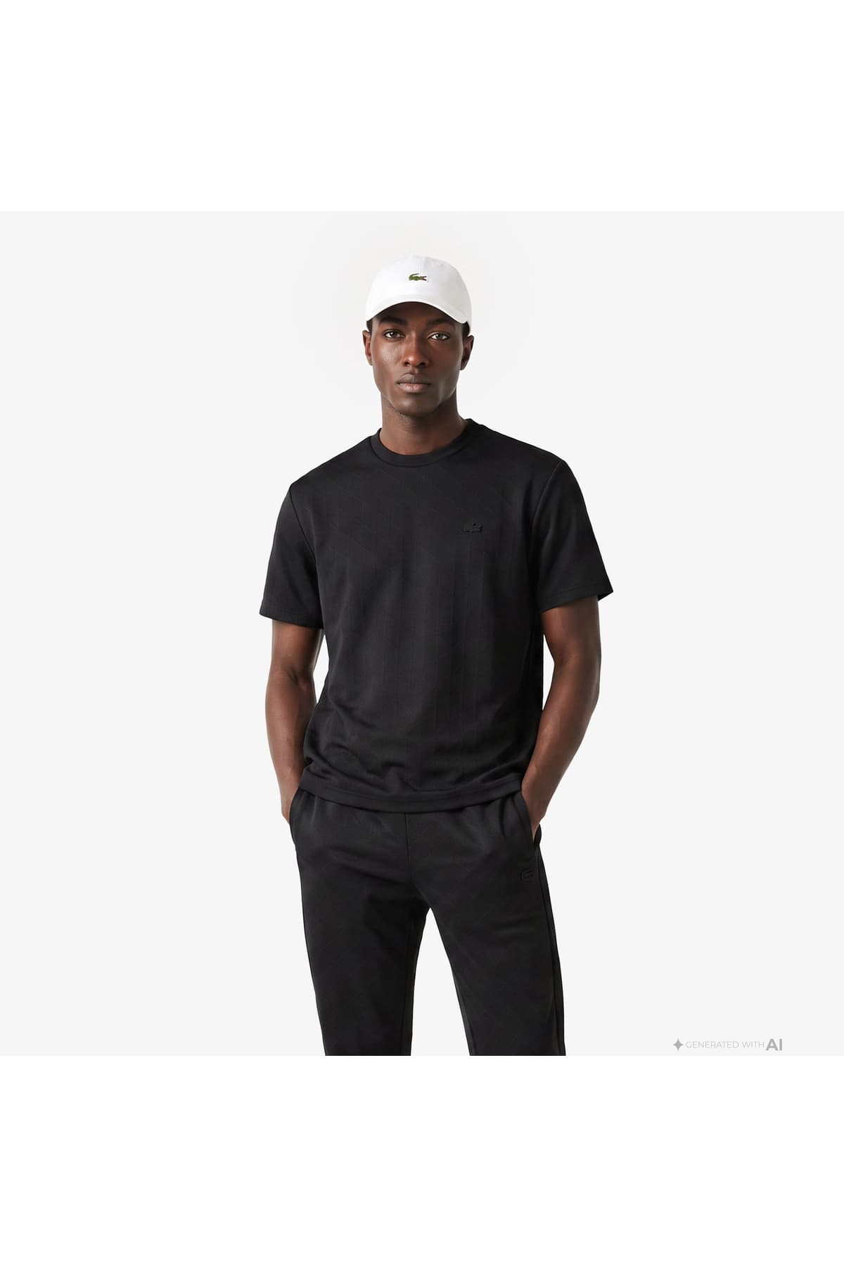 تیشرت مردانه Lacoste یقه گرد فیت آزاد مشکی Monogram تیشرت مردانه Lacoste یقه گرد فیت آزاد مشکی Monogram