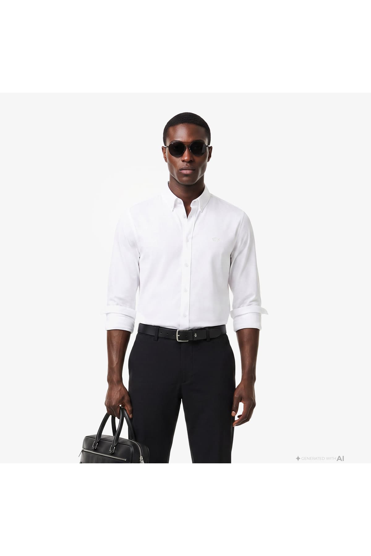پیراهن مردانه Lacoste سفید یقه دکمهدار فیت اسلیم پیراهن مردانه Lacoste سفید یقه دکمهدار فیت اسلیم