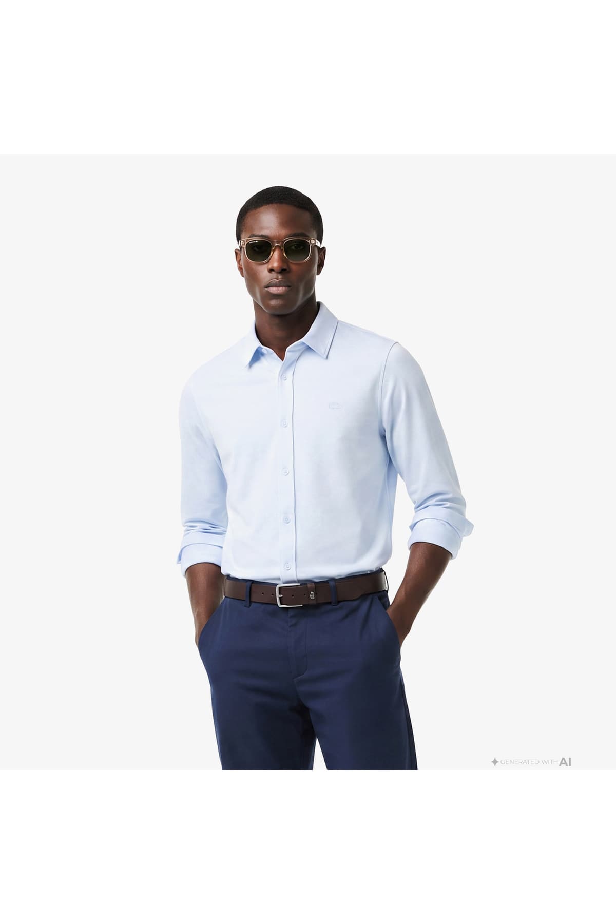 پیراهن مردانه Lacoste فیت اسلیم آبی روشن پیراهن مردانه Lacoste فیت اسلیم آبی روشن