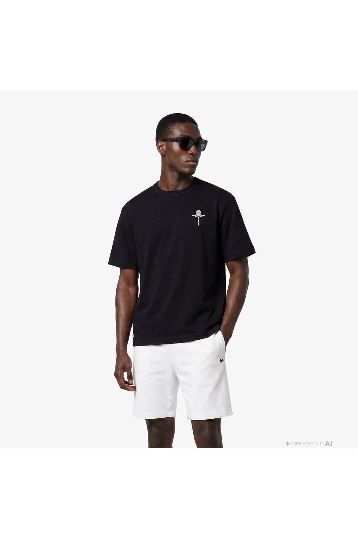تیشرت مردانه Lacoste فیت گشاد یقه گرد مشکی تیشرت مردانه Lacoste فیت گشاد یقه گرد مشکی