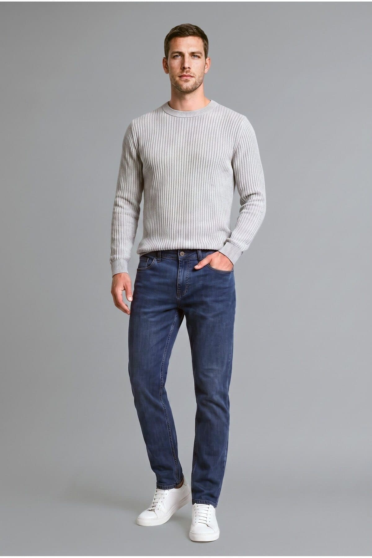 پلیور مردانه Defacto فیت استاندارد یقه گرد بافت دار مدل E0811AX25WN پلیور مردانه Defacto فیت استاندارد یقه گرد بافت دار مدل E0811AX25WN