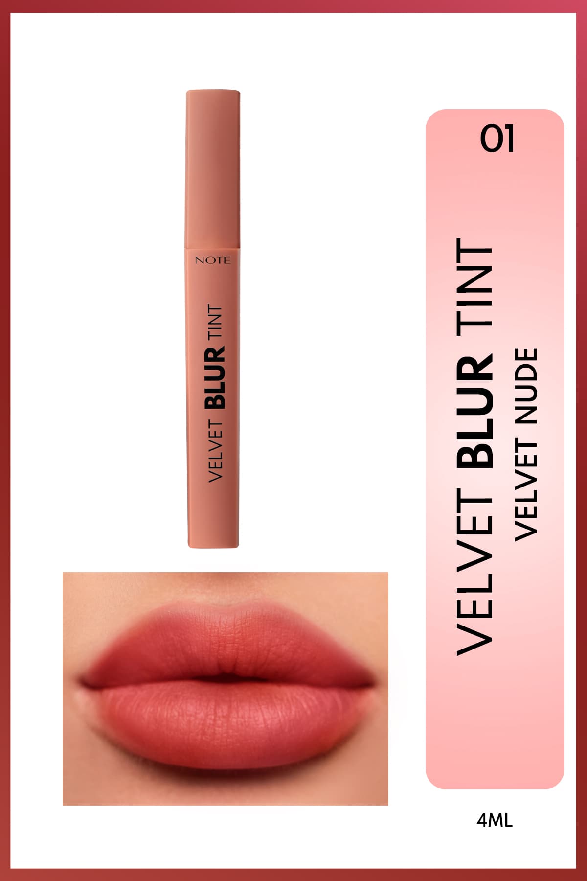 رژ لب مات مرطوبکننده Note Cosmetics Velvet Blur Tint با پایان مخملی مدل 01 Velvet Nude، نود رژ لب مات مرطوبکننده Note Cosmetics Velvet Blur Tint با پایان مخملی مدل 01 Velvet Nude، نود