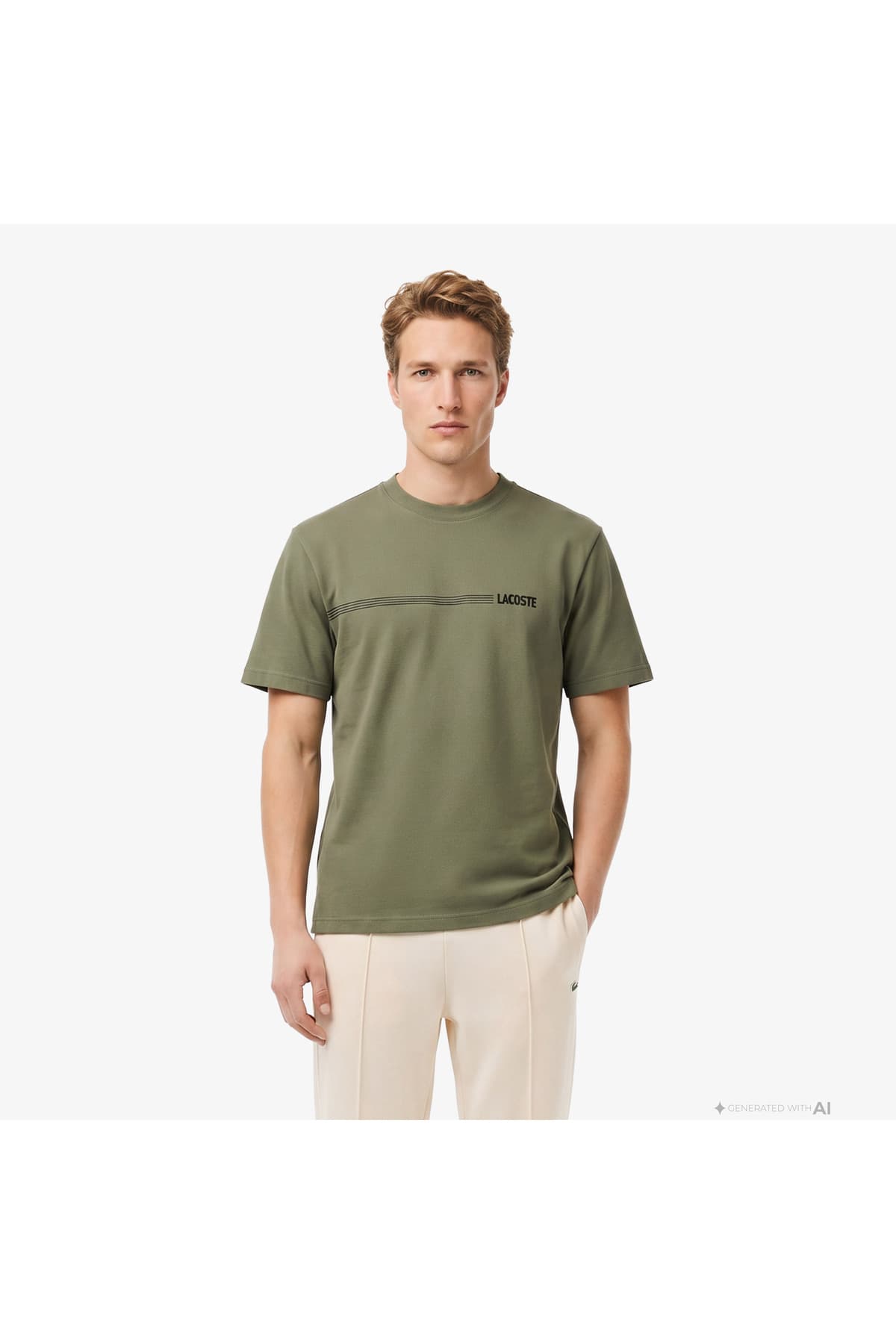 تیشرت مردانه Lacoste یقه گرد مشکی چاپدار فیت آزاد تیشرت مردانه Lacoste یقه گرد مشکی چاپدار فیت آزاد