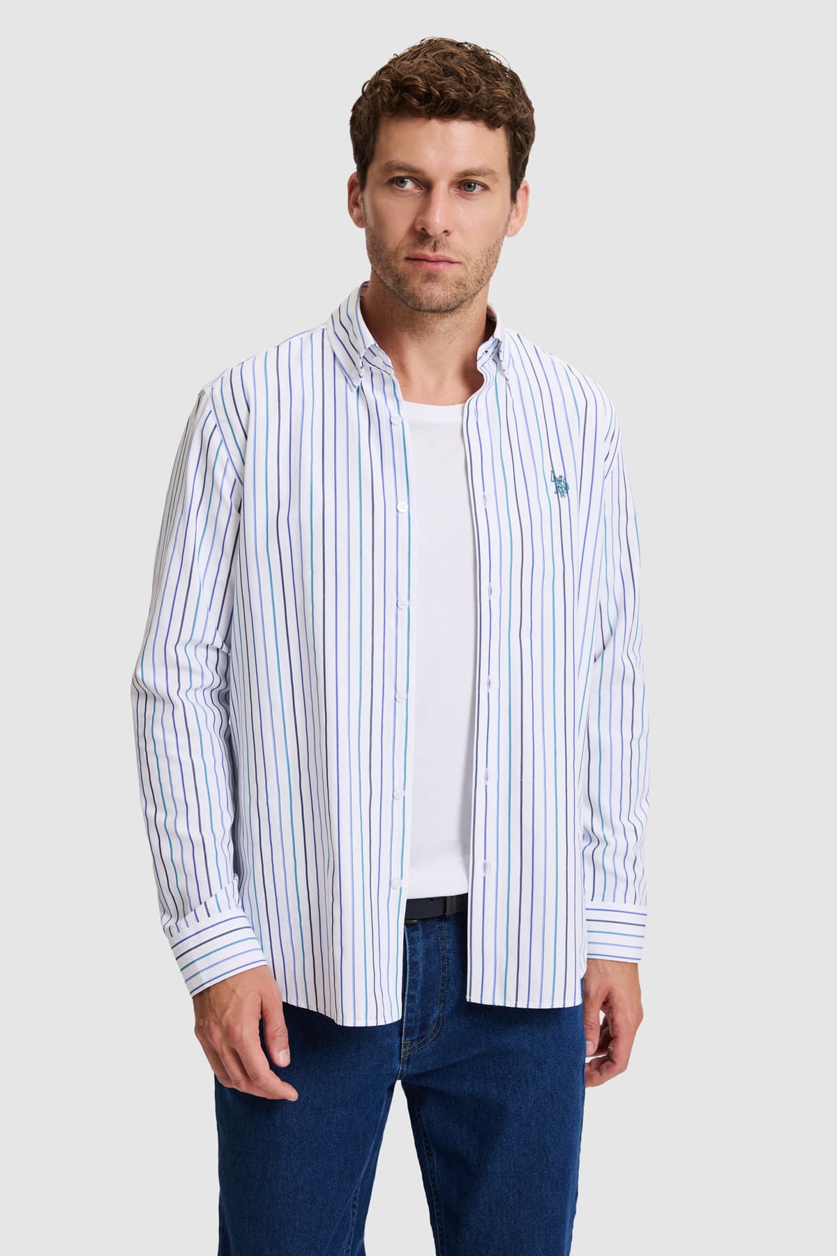 پیراهن مردانه U.S. Polo Assn. نفتی آستین بلند مدل 50324651-VR102 پیراهن مردانه U.S. Polo Assn. نفتی آستین بلند مدل 50324651-VR102