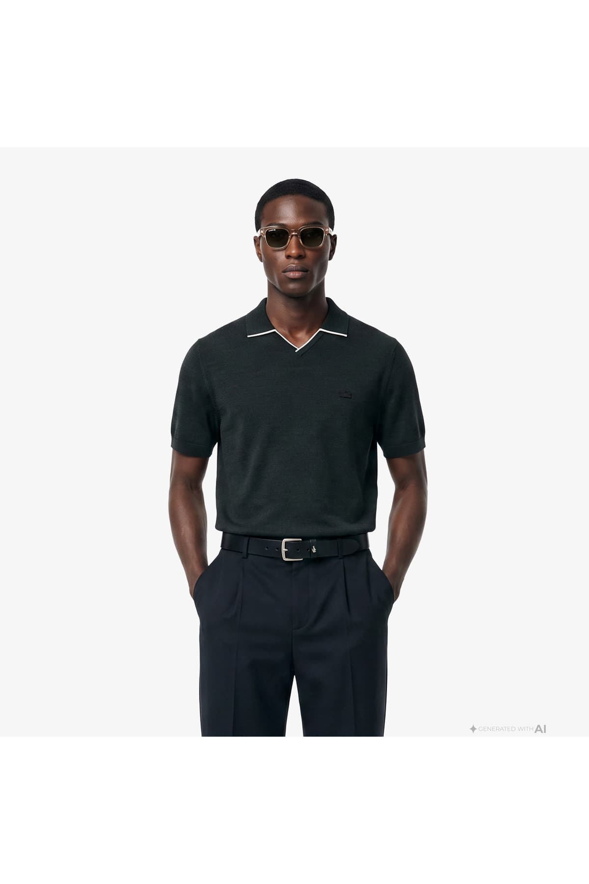 پولوشرت مردانه Lacoste فیت معمولی آستین کوتاه یقه پولو پشمی سبز تیره پولوشرت مردانه Lacoste فیت معمولی آستین کوتاه یقه پولو پشمی سبز تیره